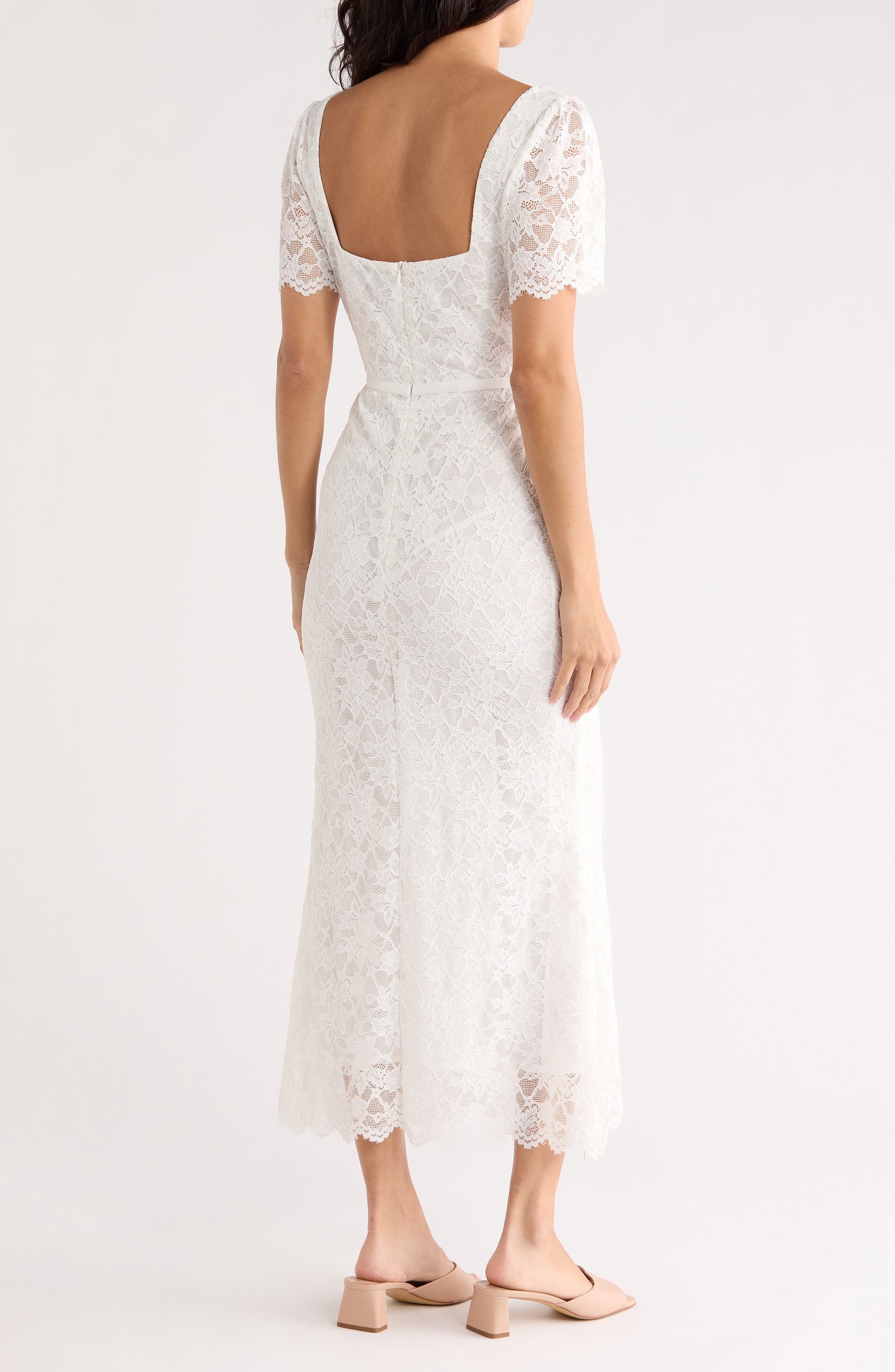NSR Lace Short Sleeve Maxi Dress
