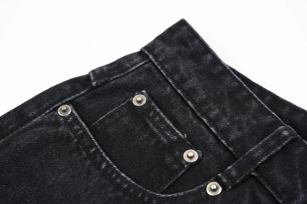 Miu Miu Black Leather Panel Straight Denim Jeans product photo from LabelPicks