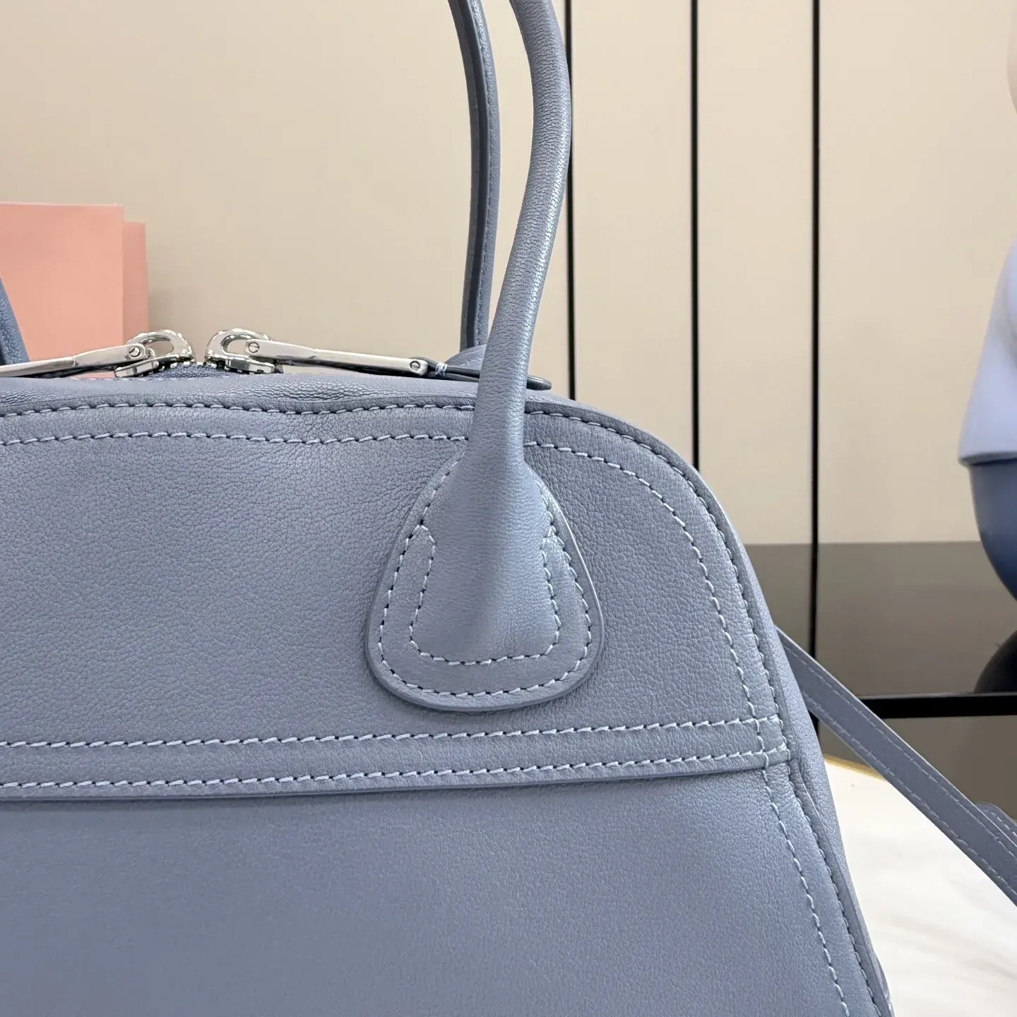 Miu Miu Vivant Blue Lambskin Top Handle Bag product photo from LabelPicks