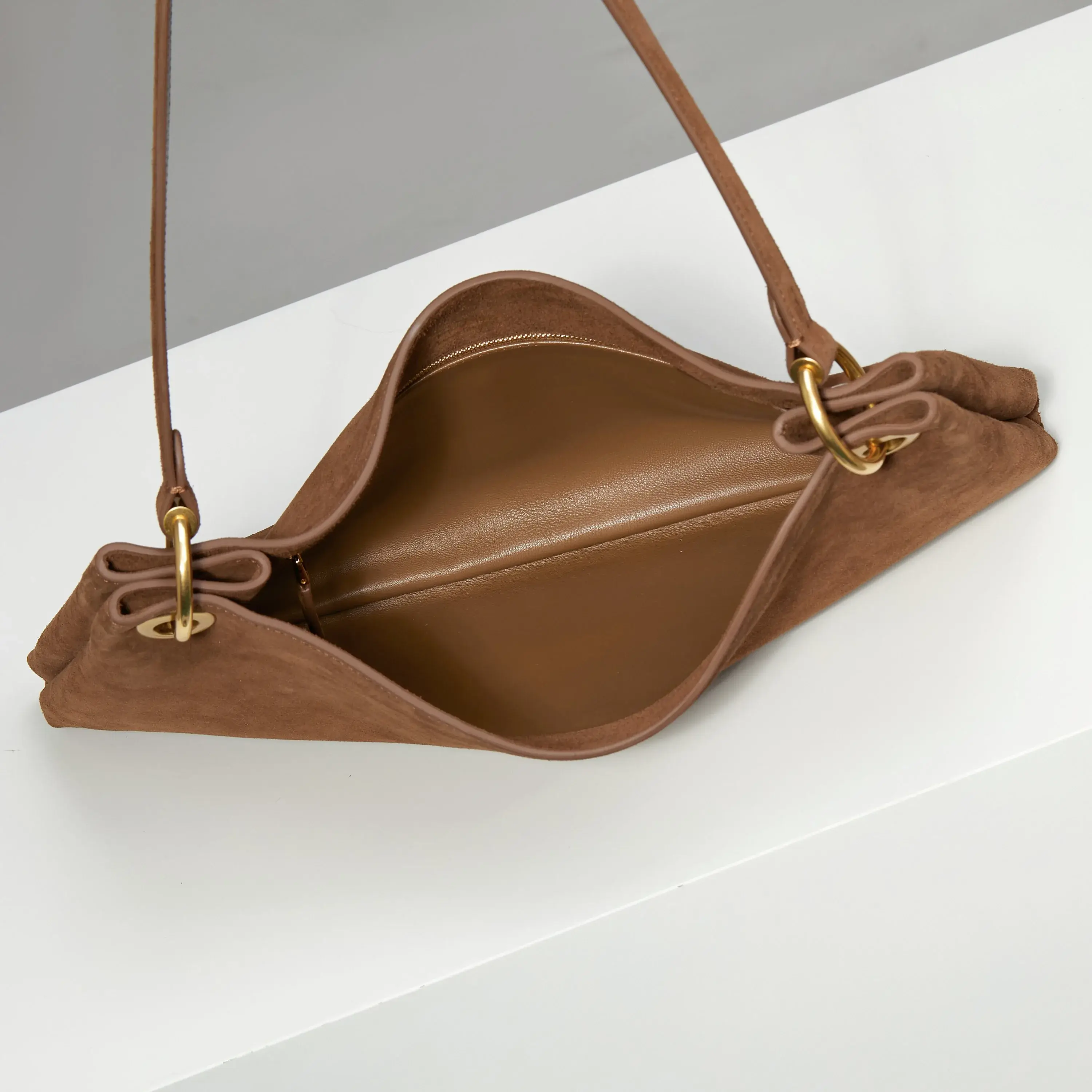 Prada Brown Suede Leather Tote Bag product photo from LabelPicks