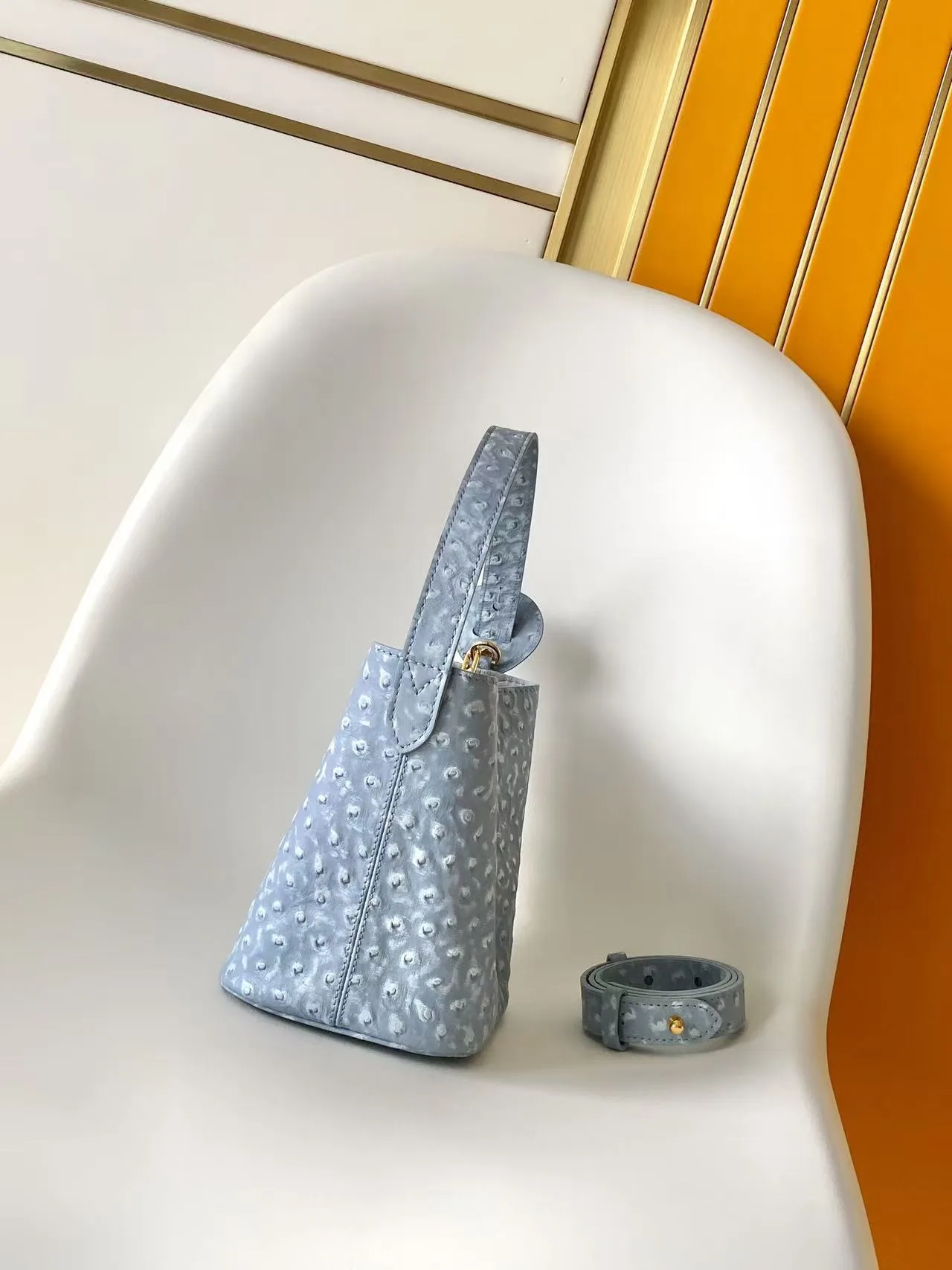 Louis Vuitton Black Grained Leather Bucket Bag product photo from LabelPicks