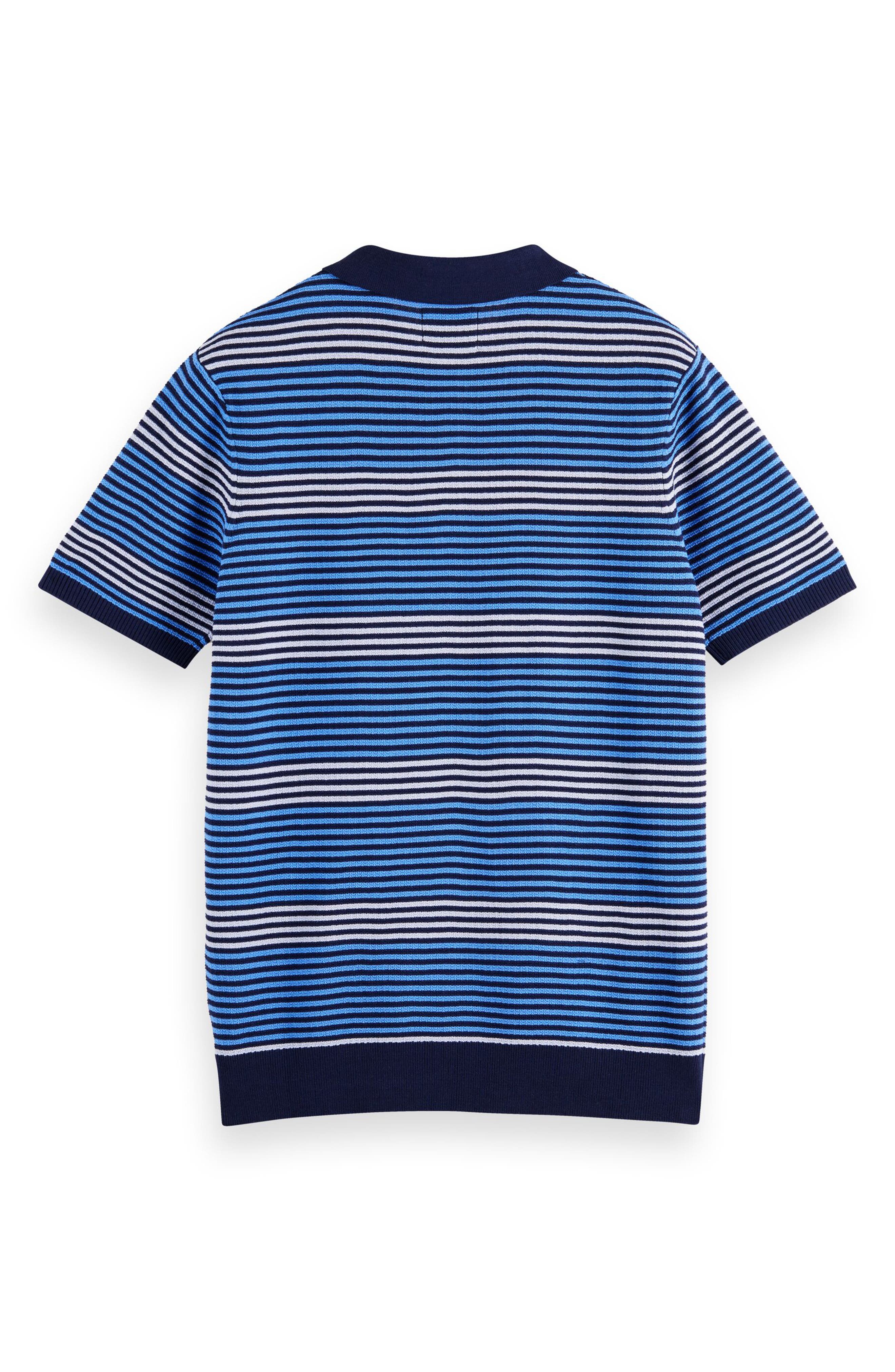 Scotch & Soda Structured Stripe Cotton Knit Polo