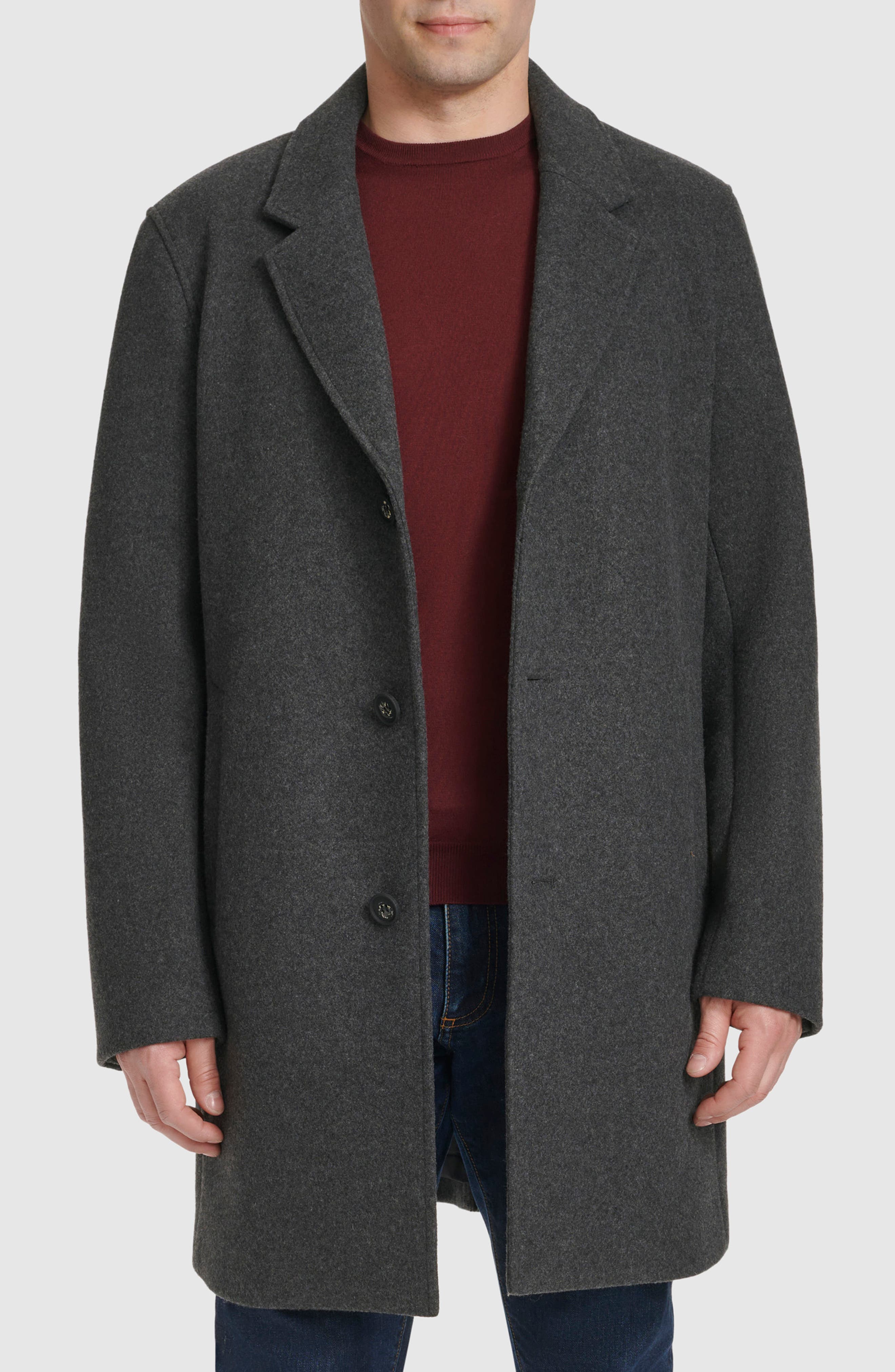 Cole Haan Regular Fit Stretch Wool Coat