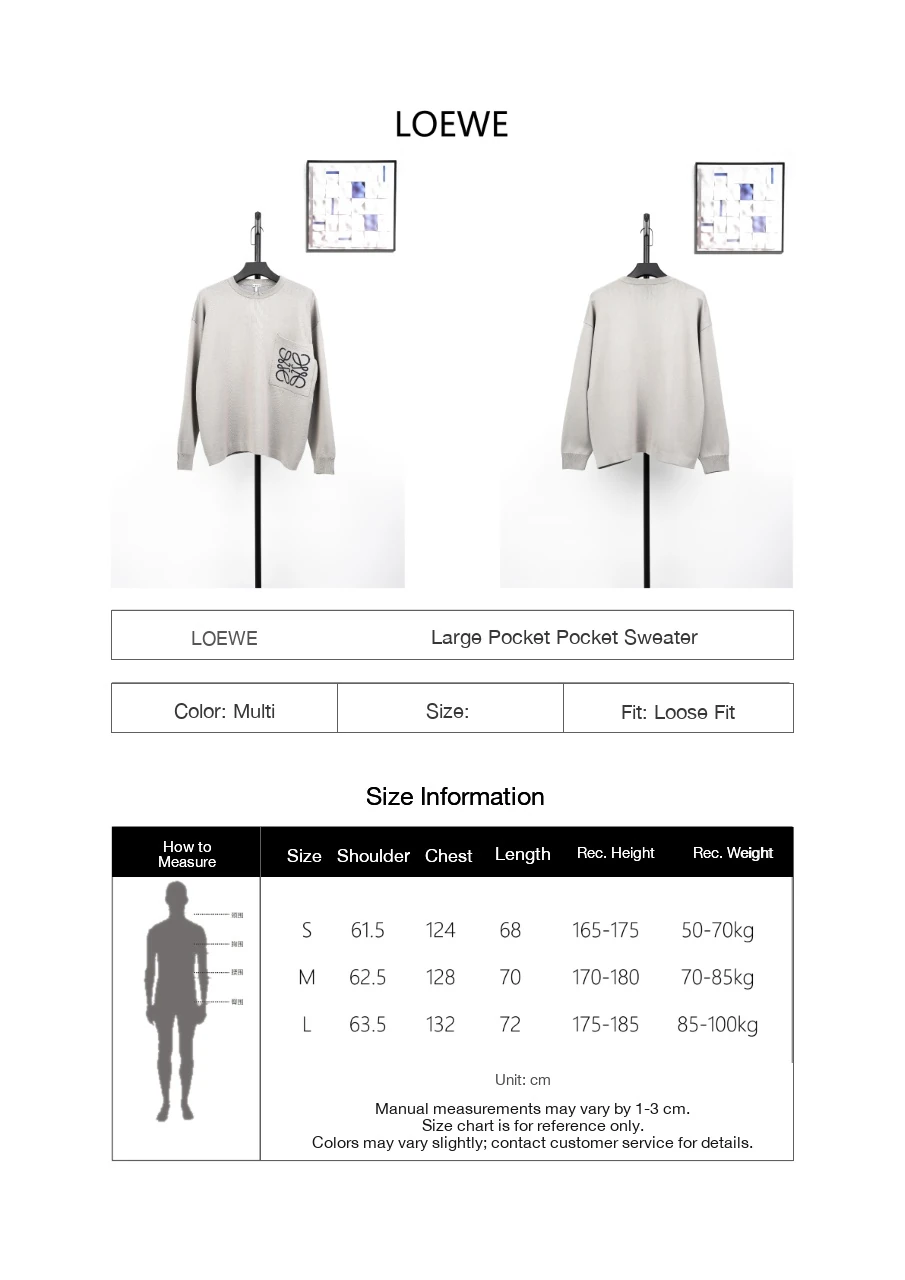 LOEWE Oatmeal Grey Pocket Anagram Crewneck Sweater product photo from LabelPicks