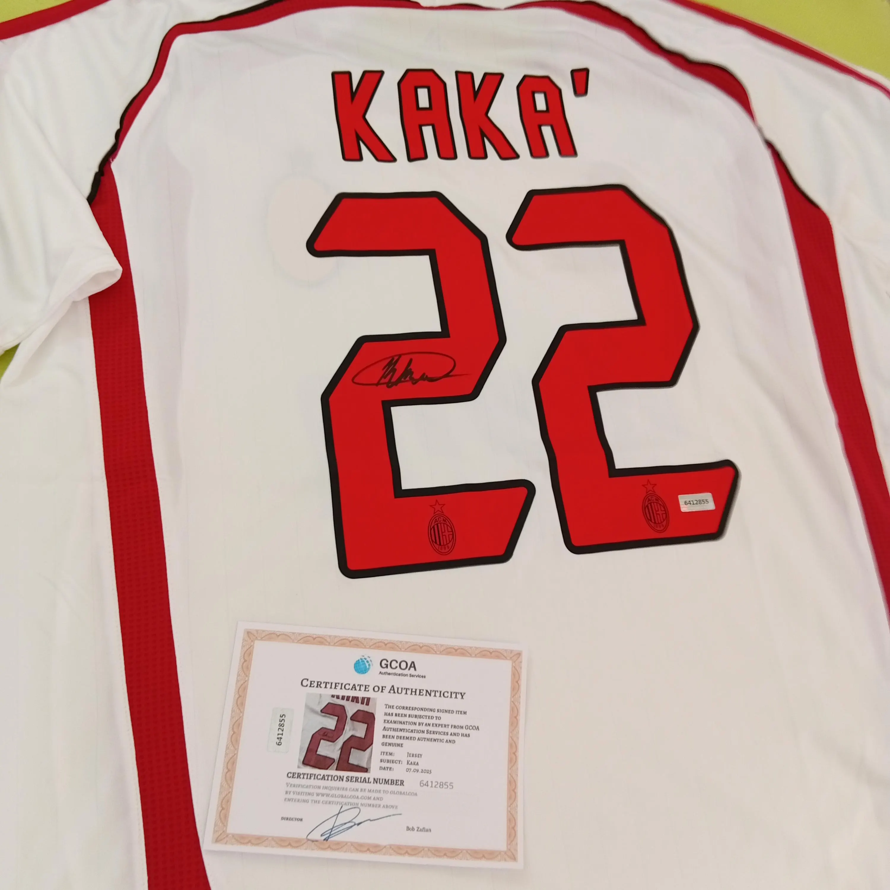 Ricardo Kaka Signed Autographed AC Milan Football Shirt With COA