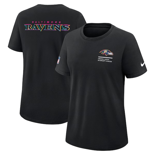 Baltimore Ravens Nike Women's 2025 NFL Crucial Catch Tri-Blend Dri-FIT T-Shirt - Black
