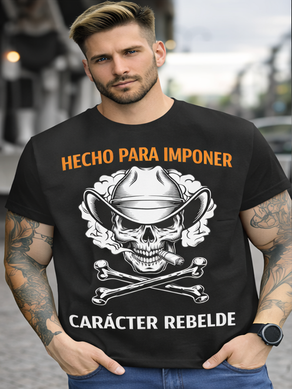 Remera Calavera Cowboy con Cigarro | Estilo Rebelde Unisex