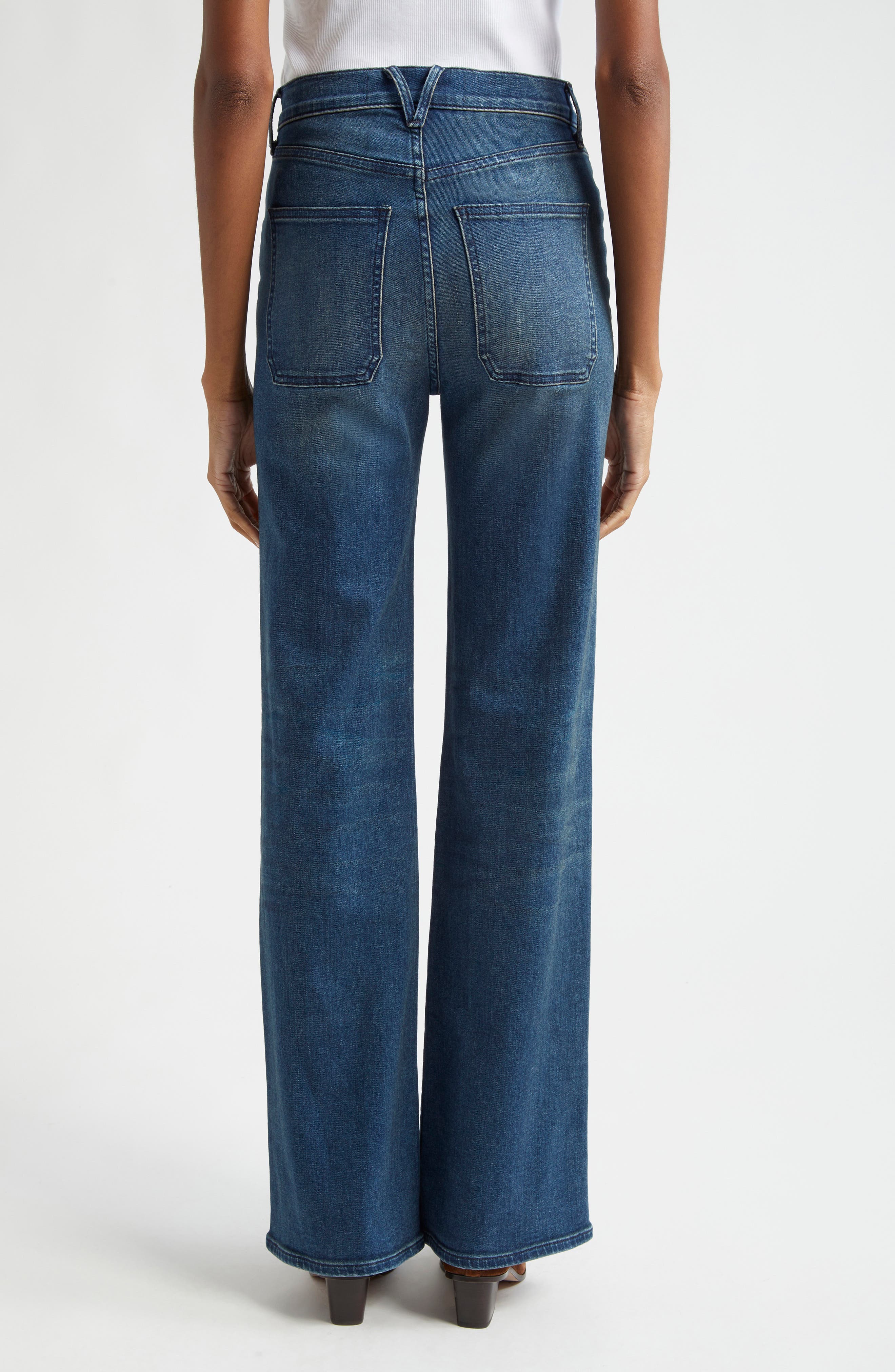 Veronica Beard Beverly Patch Pocket High Waist Skinny Flare Jeans