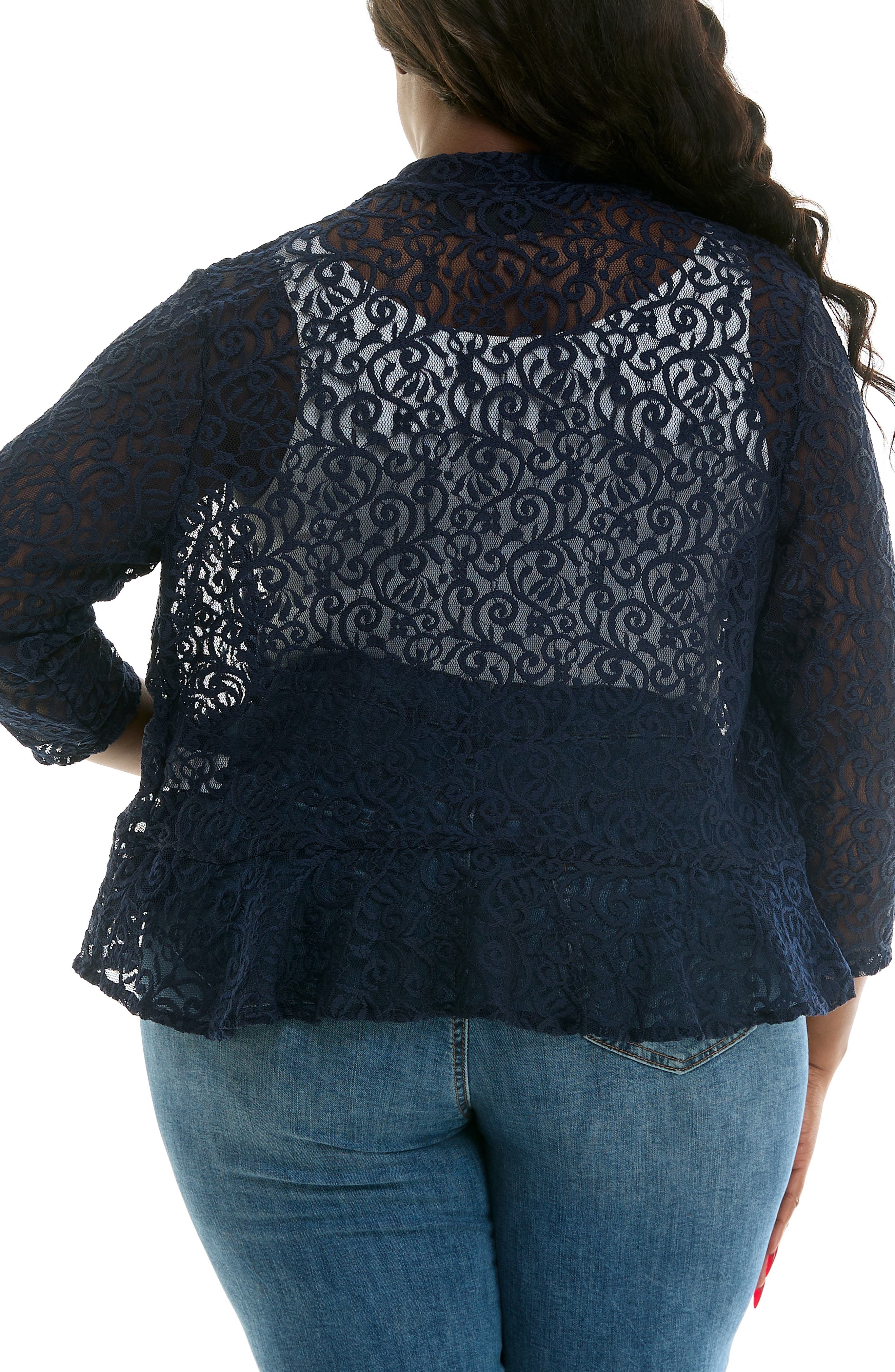 Nina Leonard Ruffle Lace Bolero