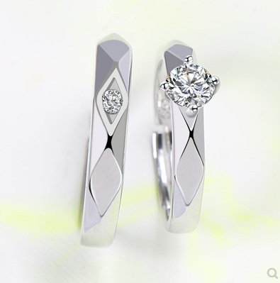 Diamond ring real diamond ring female fashion a couple of marriage proposal couple pair ring male wedding ring personality