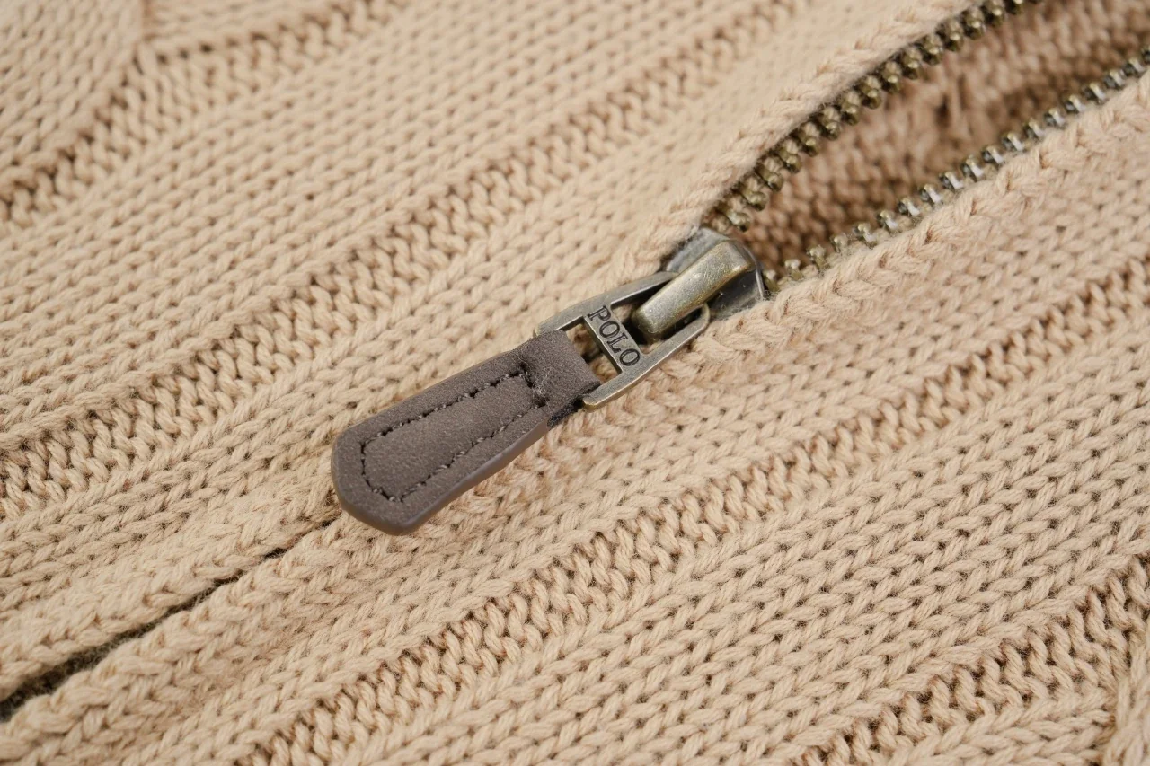 Ralph Lauren Camel Pony Embroidered Half Zip Stand Collar Sweater product photo from LabelPicks