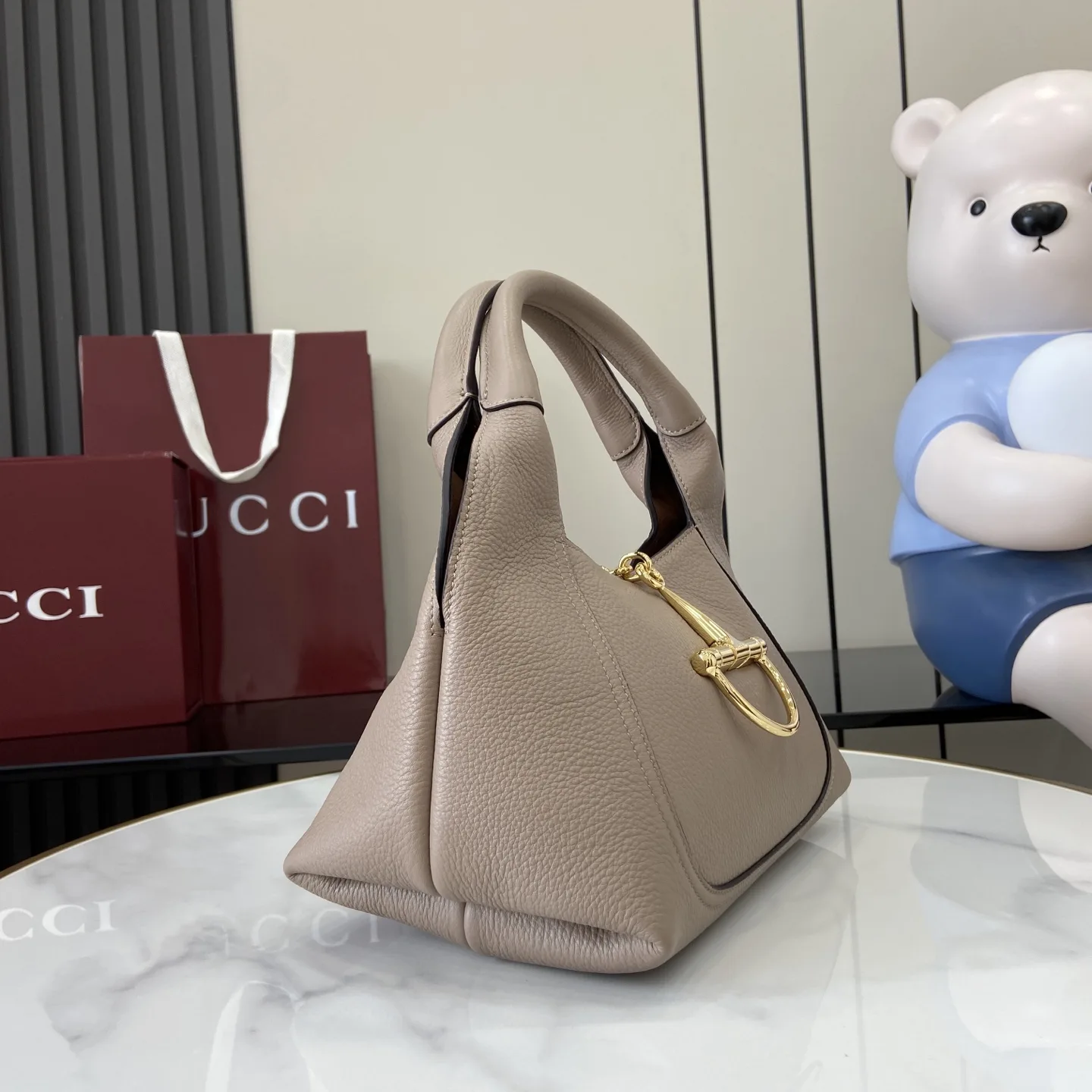 Gucci Pink Grained Leather Shoulder Bag product photo from LabelPicks