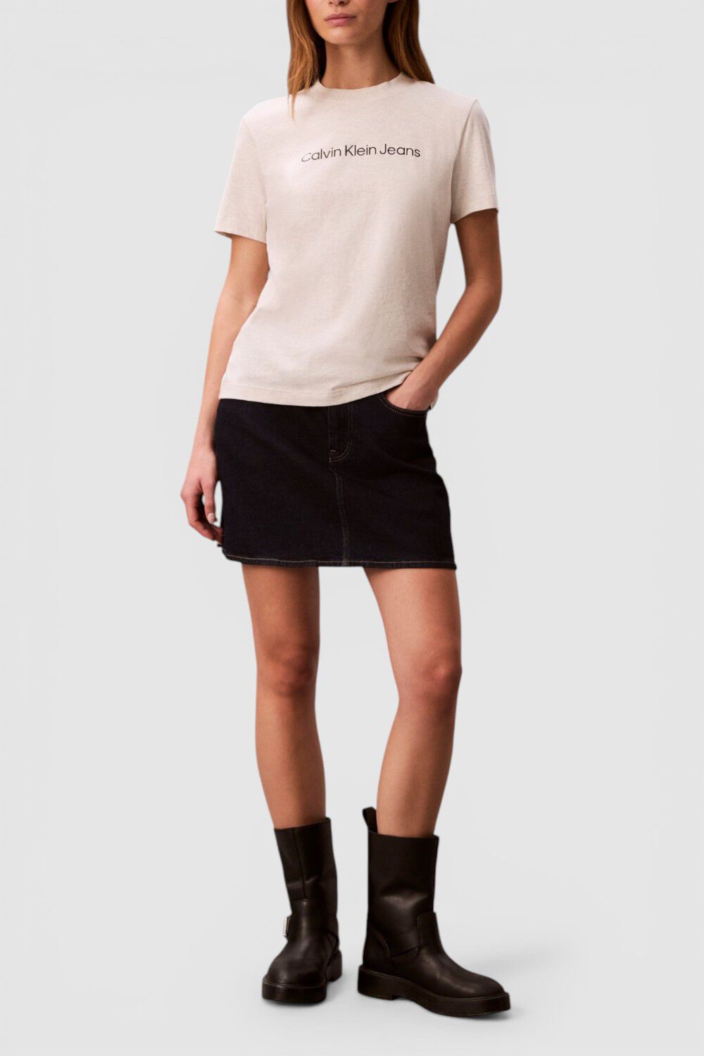 CALVIN KLEIN חולצת טי בגזרה ישרה