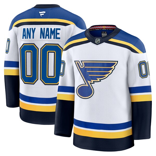 St. Louis Blues  Away Premium Custom Jersey - White/Blue