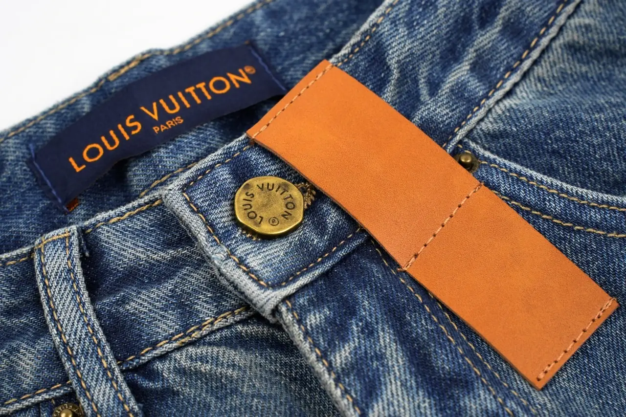 Louis Vuitton Blue Logo Patch High Waist Straight Jeans product photo from LabelPicks