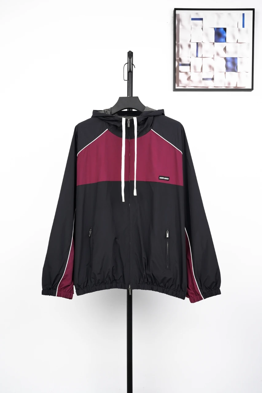 Miu Miu Black Magenta Colorblock Hooded Jacket product photo from LabelPicks