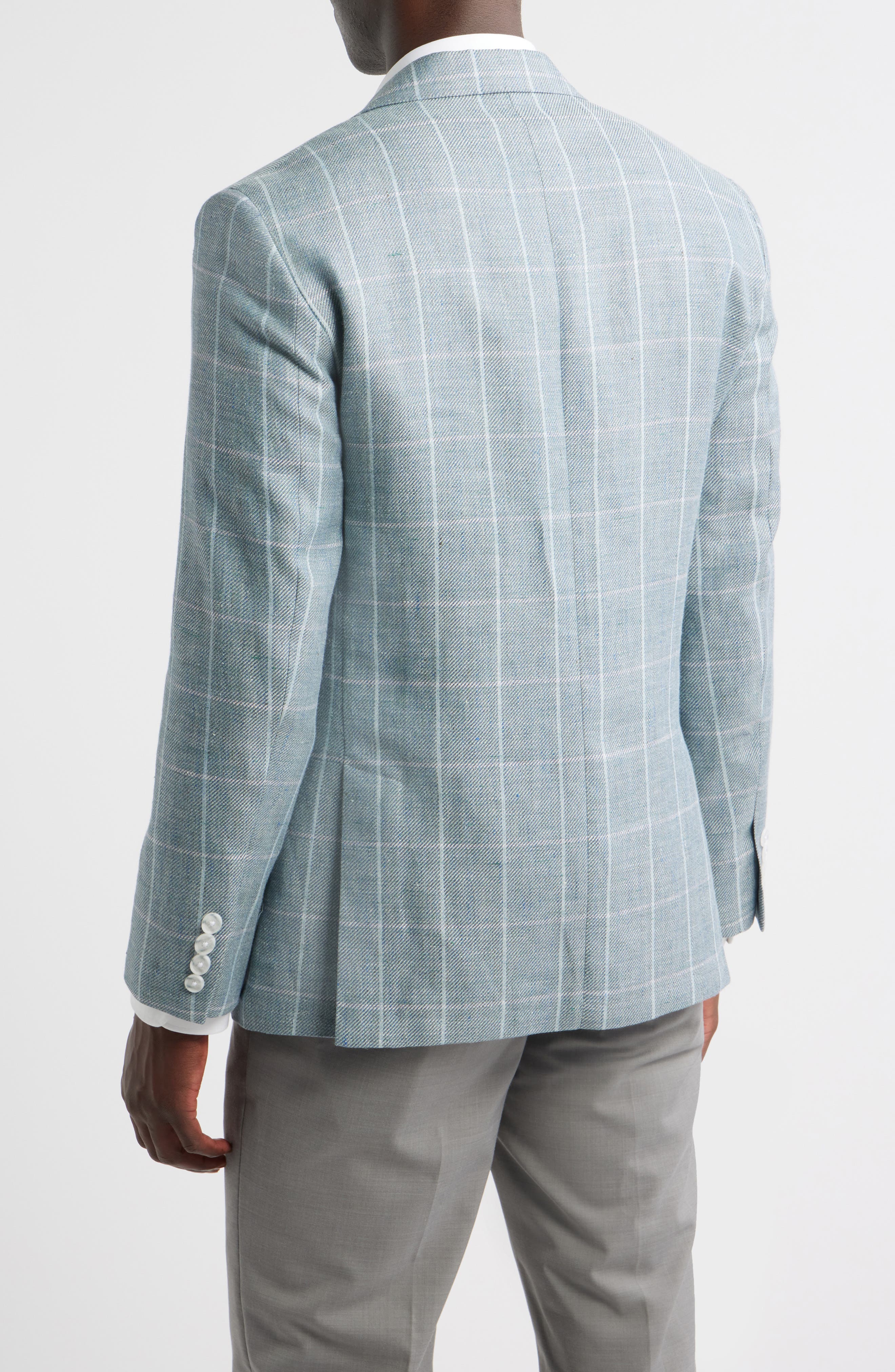 Nordstrom Windowpane Check Linen & Wool Sport Coat