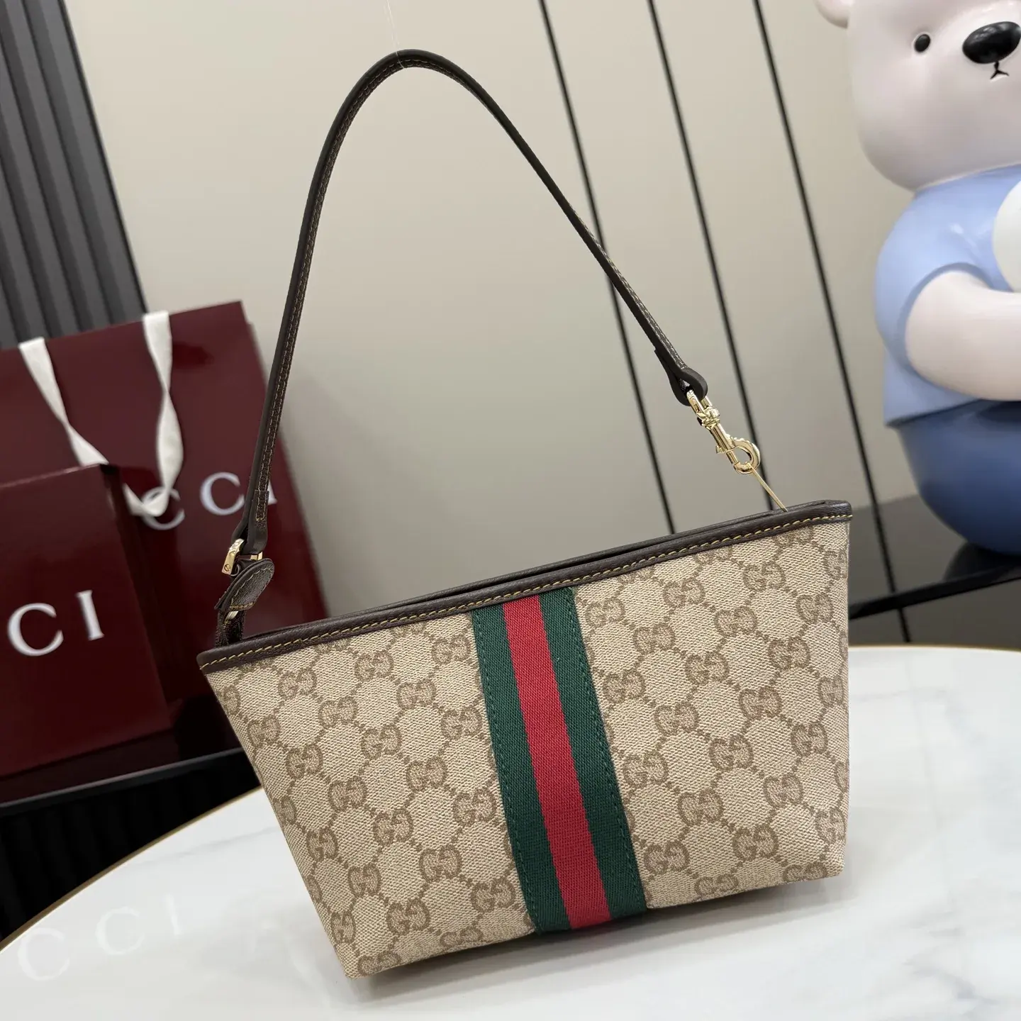 Gucci Generation Brown Canvas and Leather Shoulder Bag product photo from LabelPicks