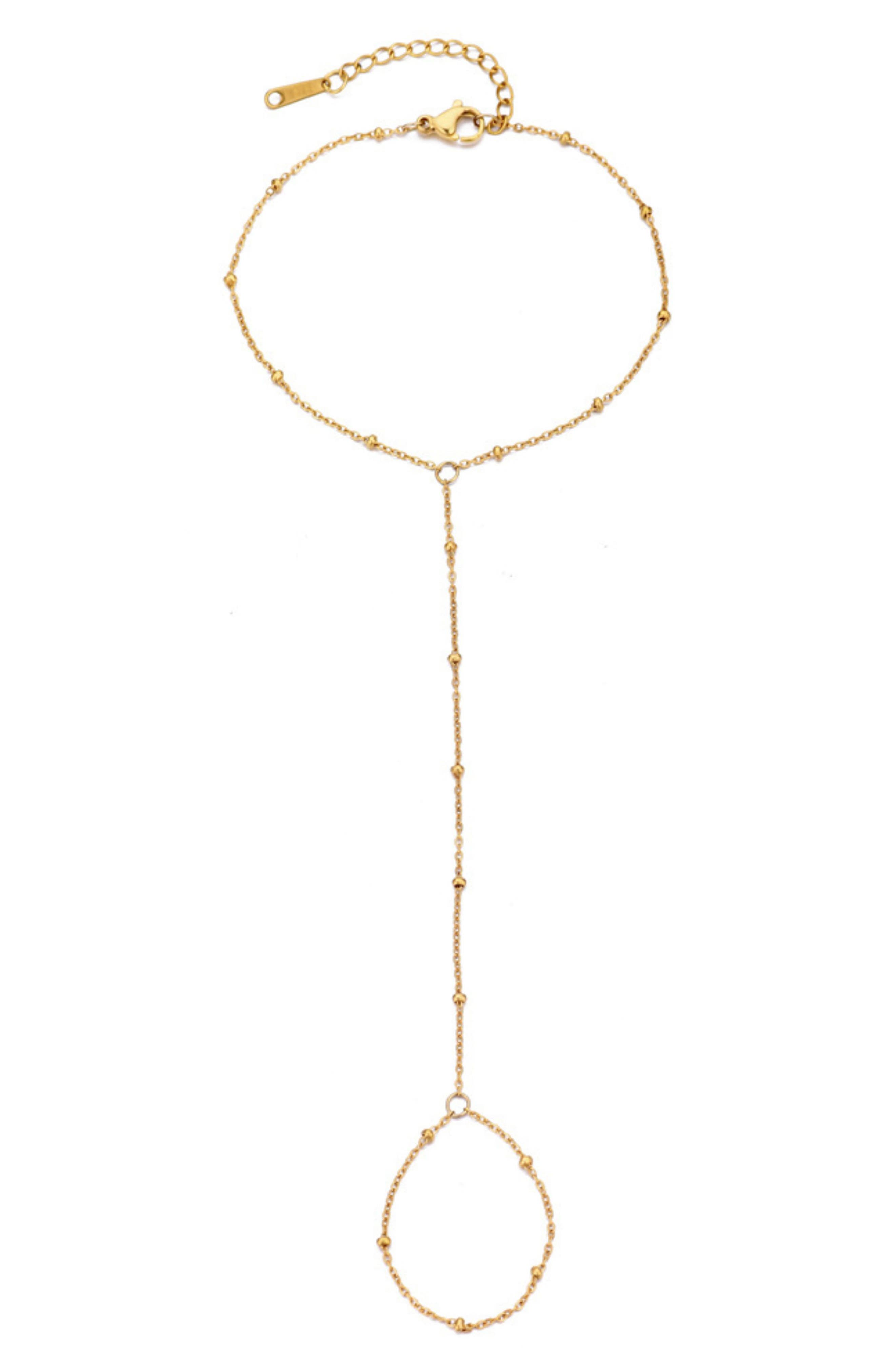 Adornia Beaded Hand Chain