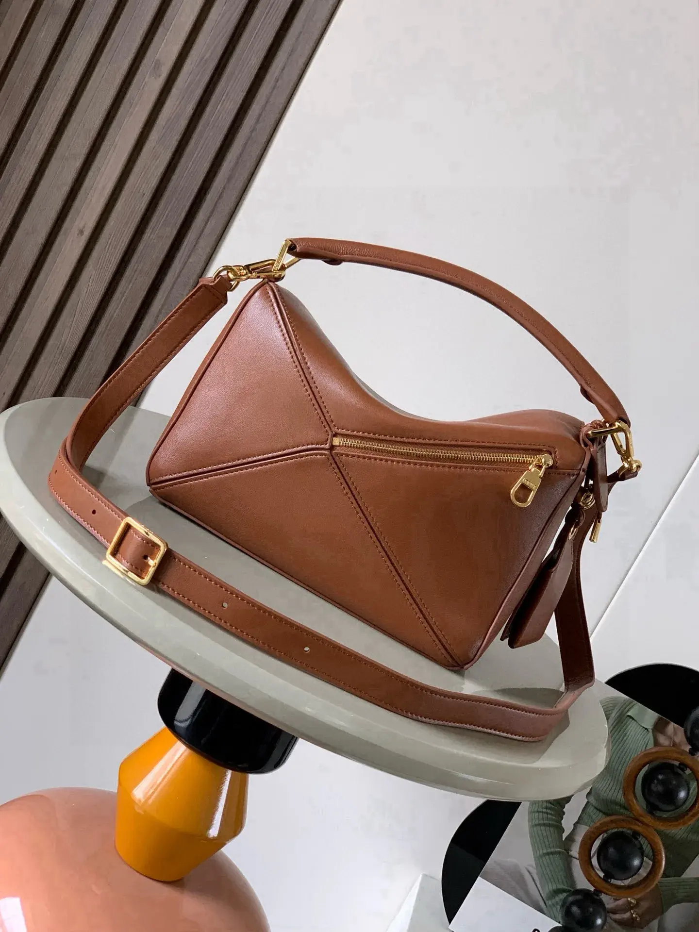 Loewe Brown Puzzle Lambskin Top Handle Bag product photo from LabelPicks