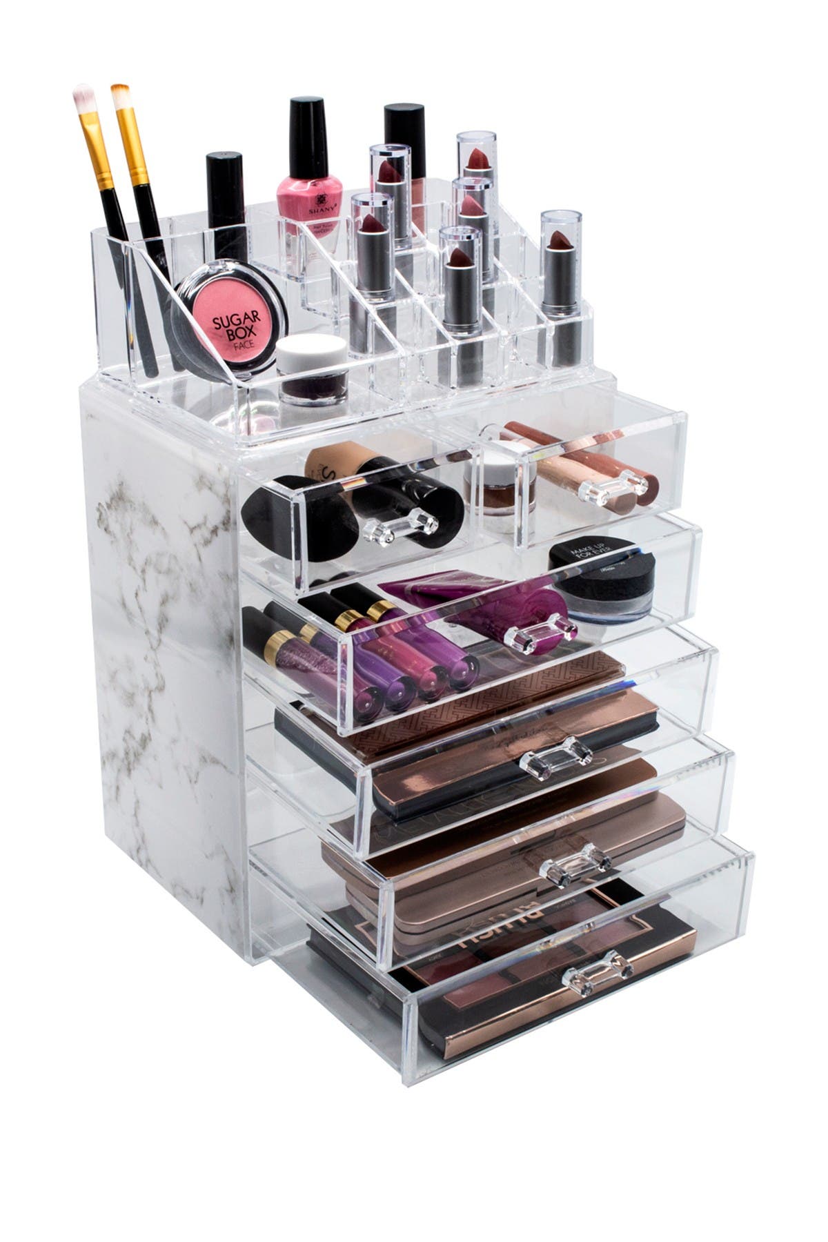 SORBUS Cosmetic & Makeup Storage Case Set - Gray Marble