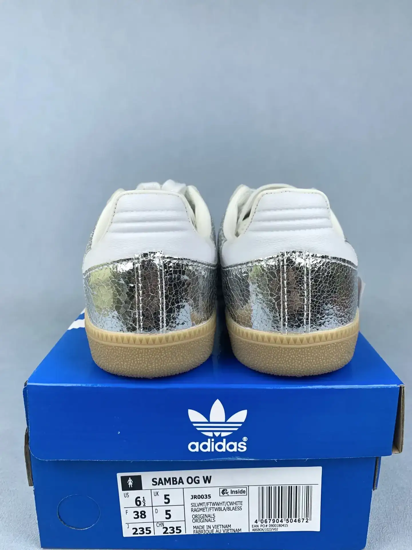 adidas Samba OG Silver Metallic Cracked Leather Shoes product photo from LabelPicks