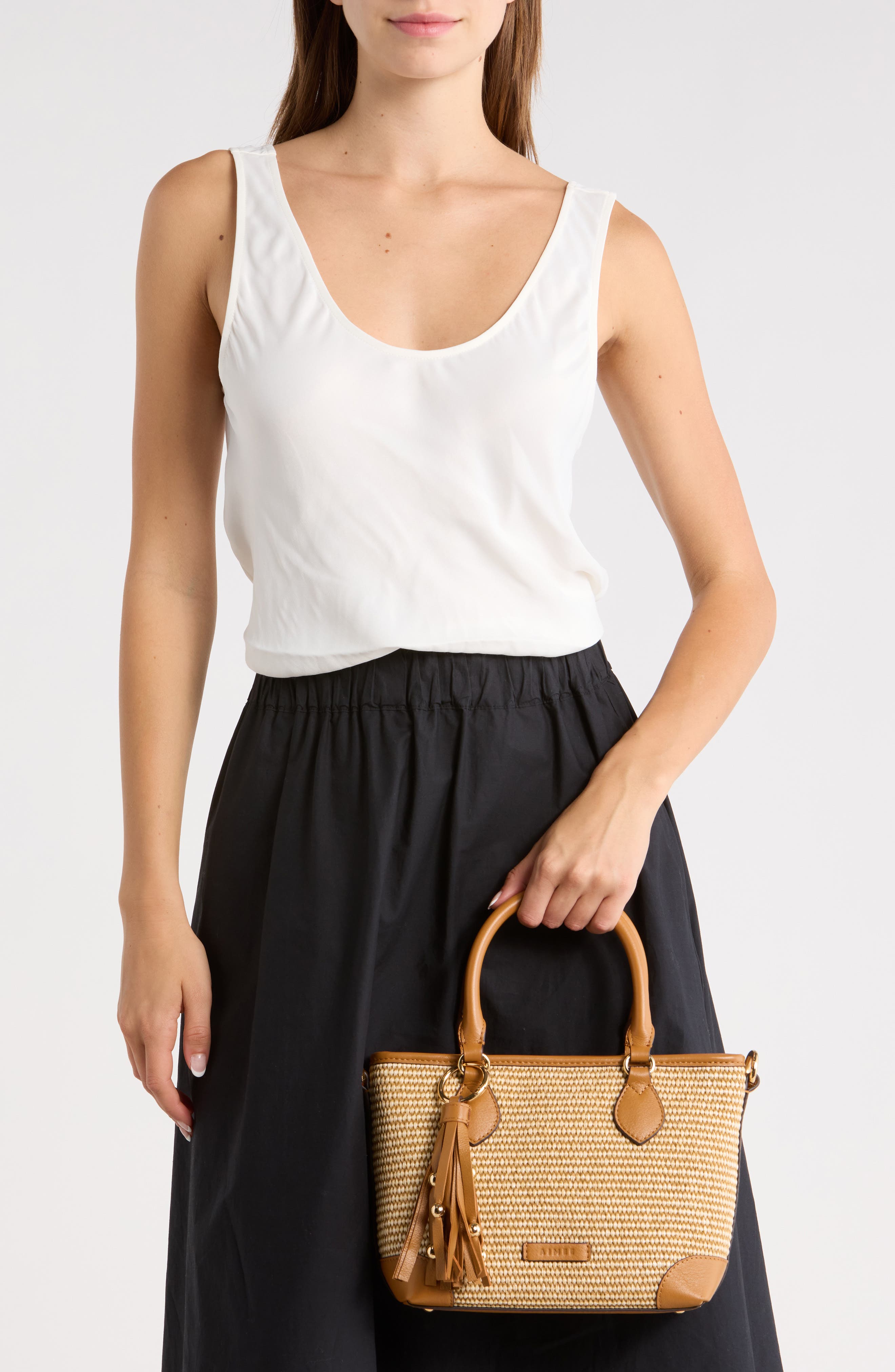 AIMEE Ibiza Raffia Mini Tote Handbag