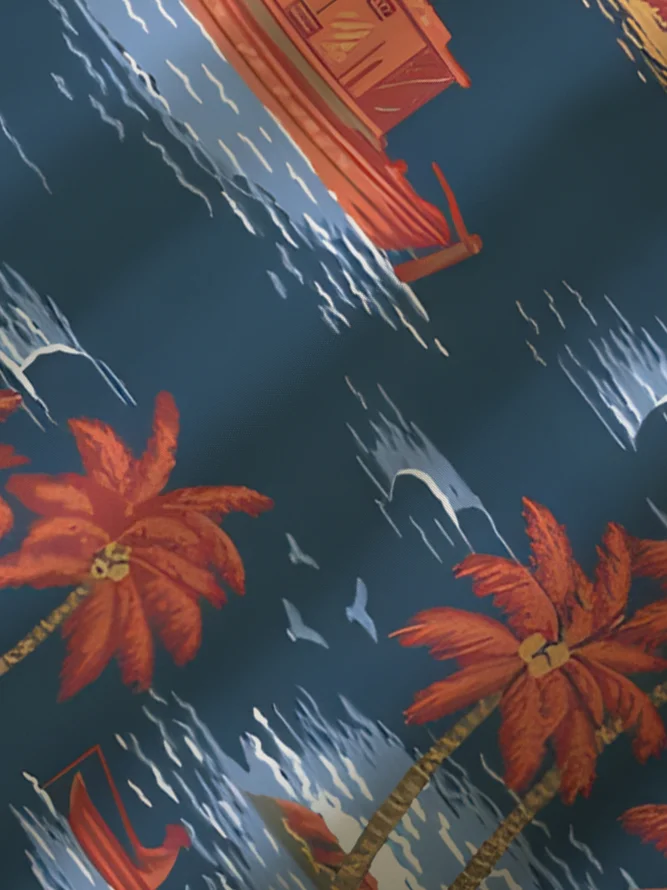 Hawaiian Printed Men's Button Pocket Shirt