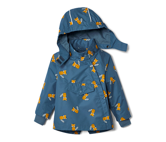 Kinder-Regenjacke, Fuchs-Alloverprint