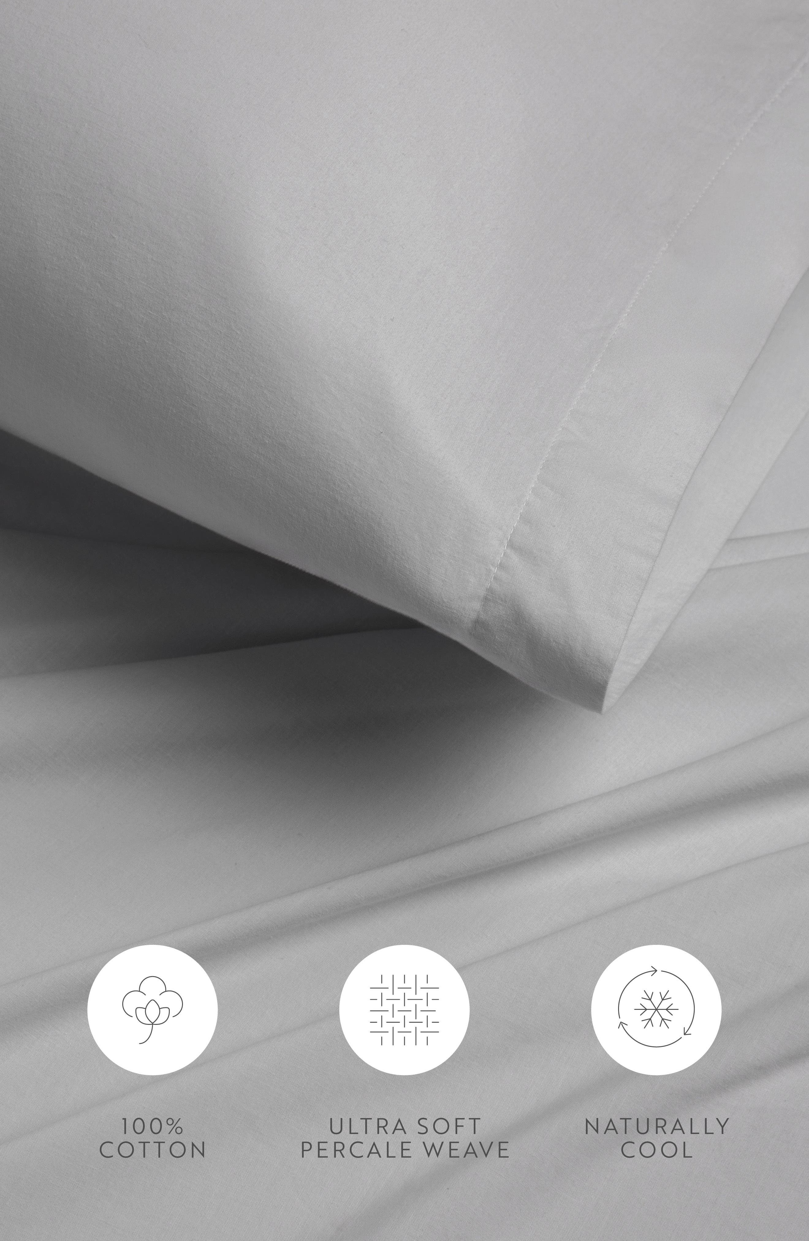 HOMESPUN Solid Cotton Percale Sheet Set