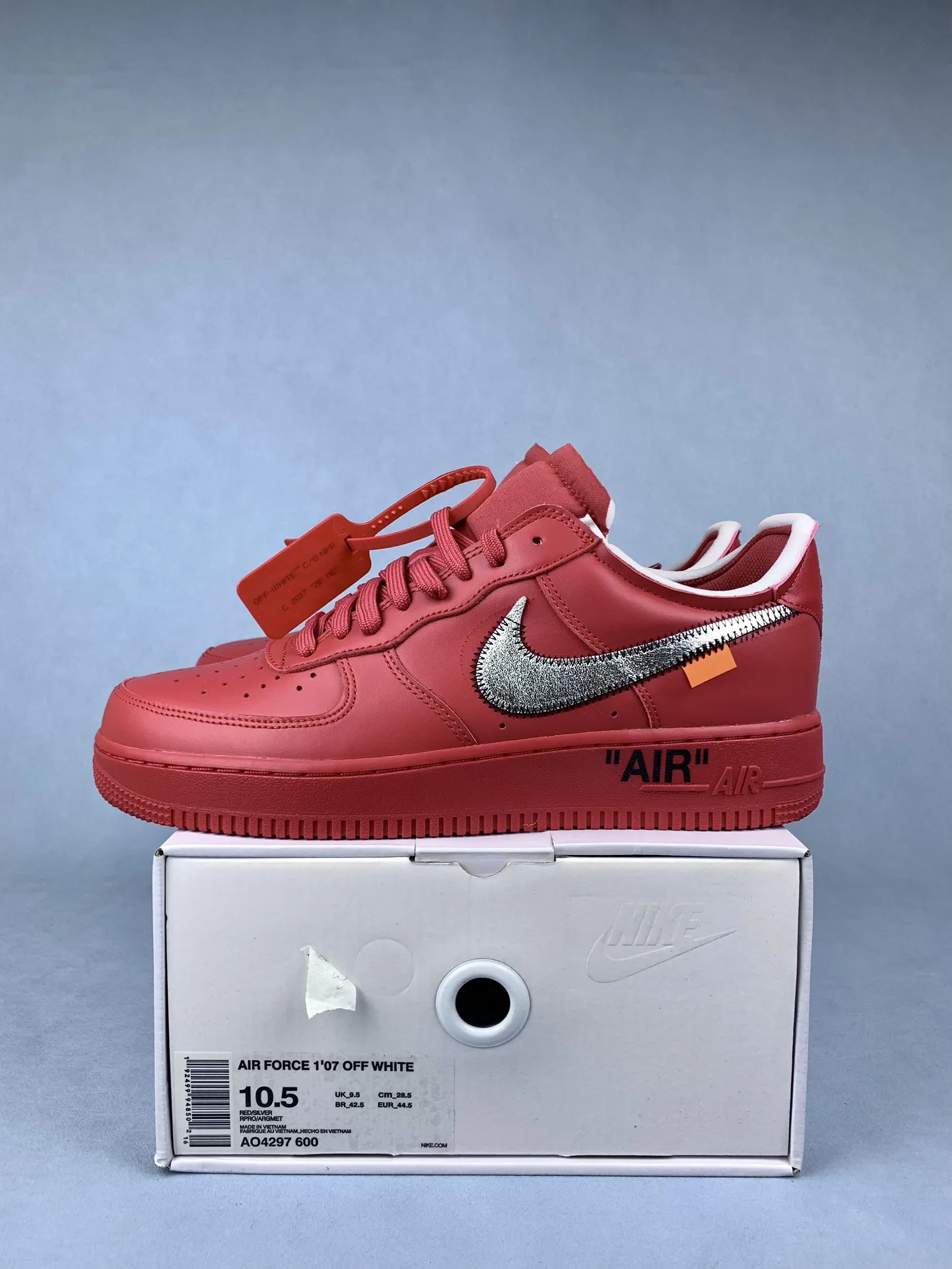Off-White x Nike Air Force 1 Low 'Red' Custom Shoes product photo from LabelPicks
