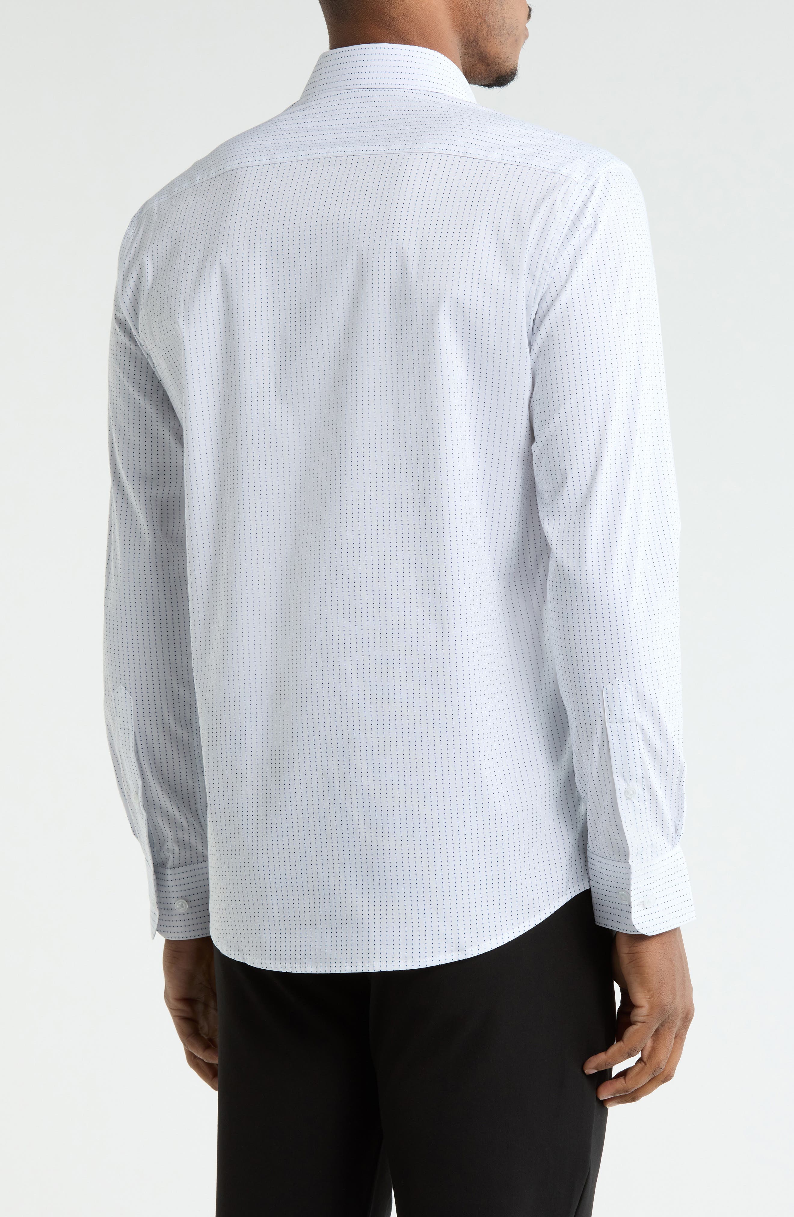 DKNY Dot Stripe Stretch Dress Shirt