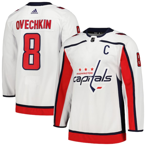 Alexander Ovechkin Washington Capitals adidas Away Captain Primegreen Authentic Player Jersey - White/Navy/Red
