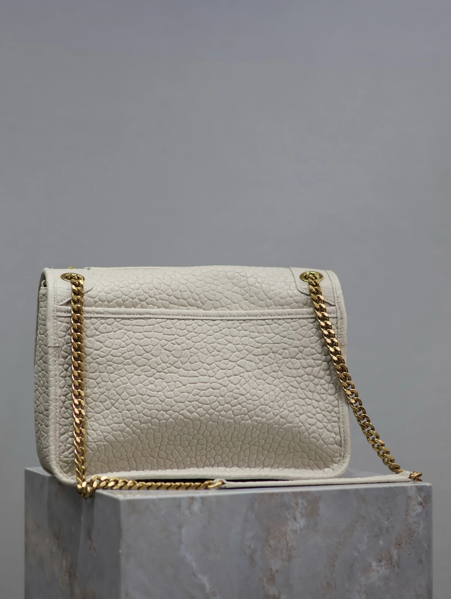 Saint Laurent White Niki Lambskin Shoulder Bag product photo from LabelPicks