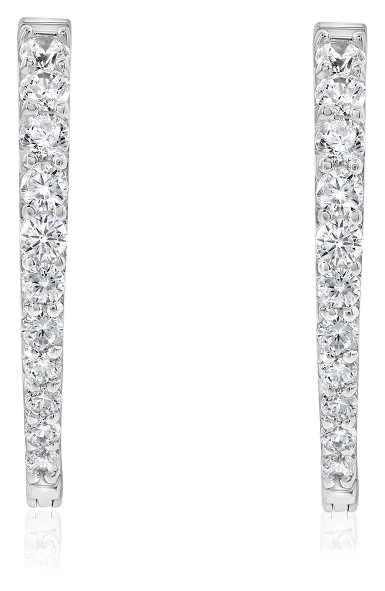 SUZY LEVIAN Cubic Zirconia Teardrop Hoop Earrings