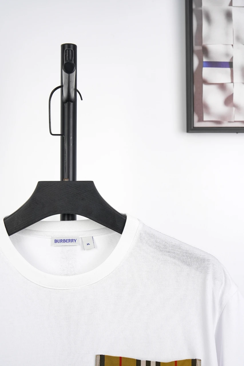 Burberry White Check Pocket Crewneck T-Shirt product photo from LabelPicks