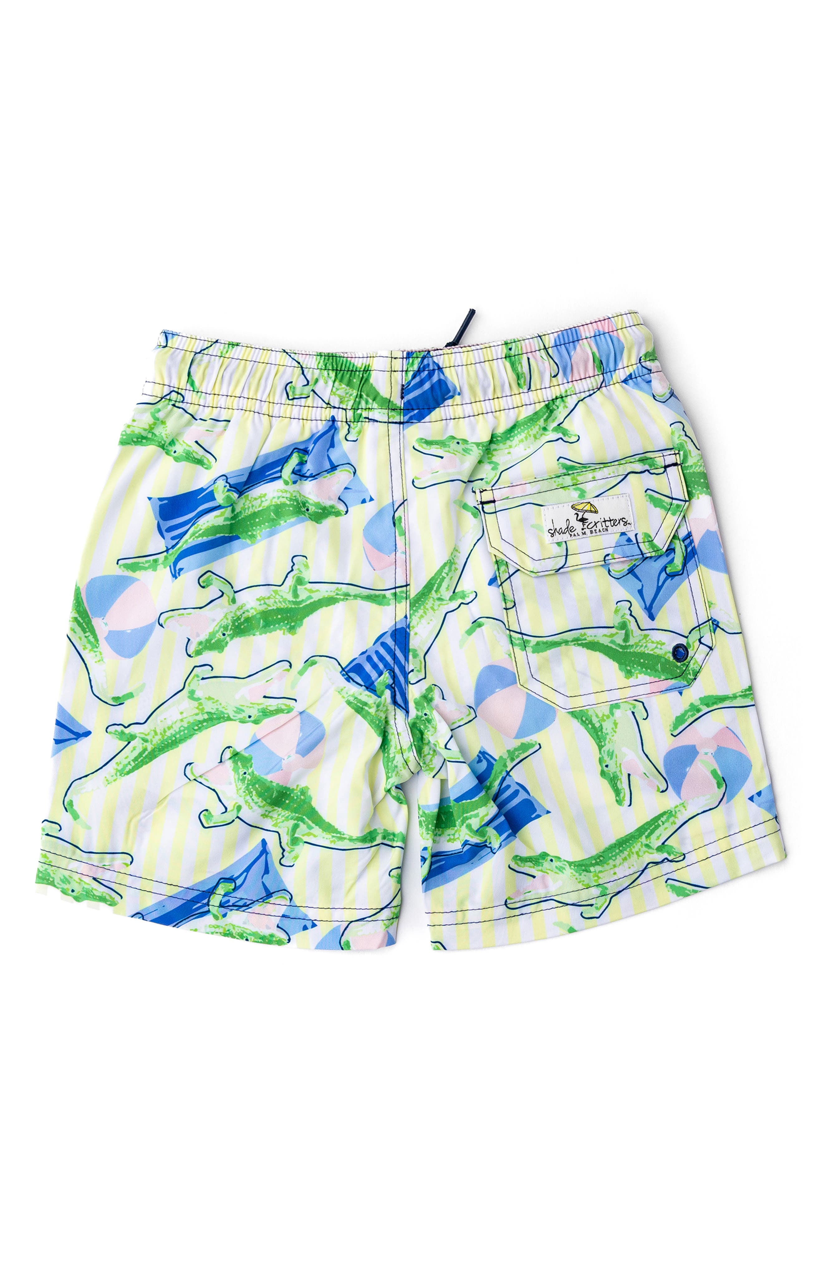 Shade Critters Kids' Beach Gator Print UPF 50+ Swim Trunks