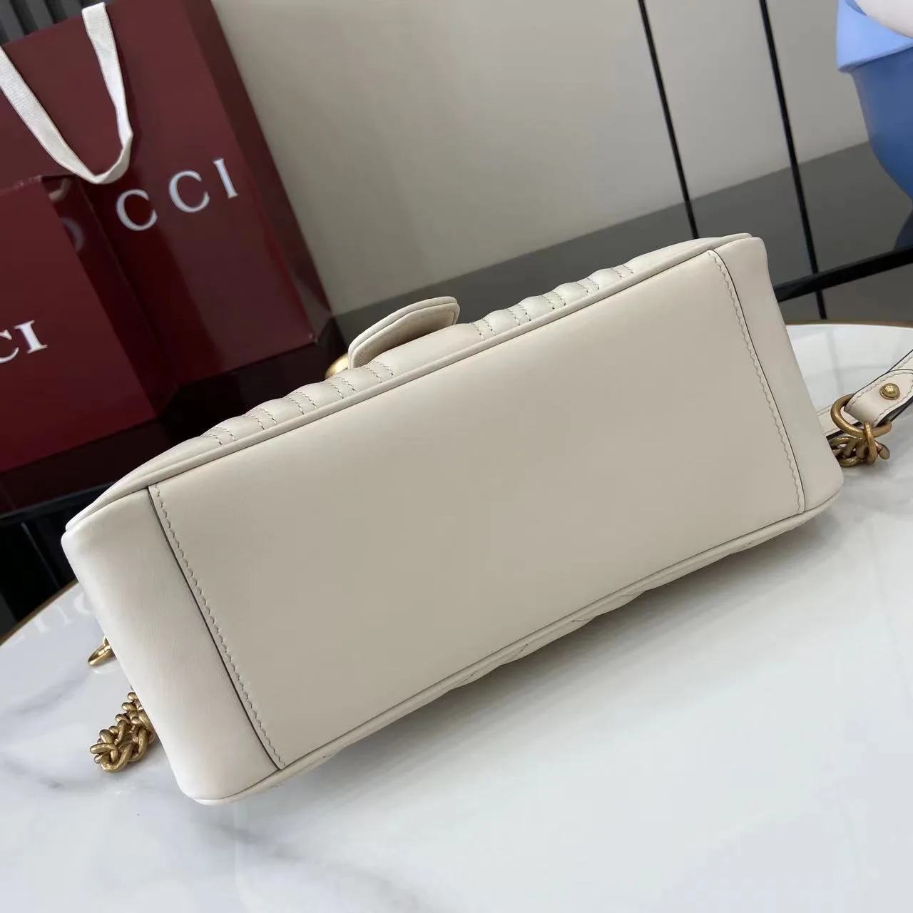 Gucci White Marmont GG Supreme Canvas Top Handle Bag product photo from LabelPicks
