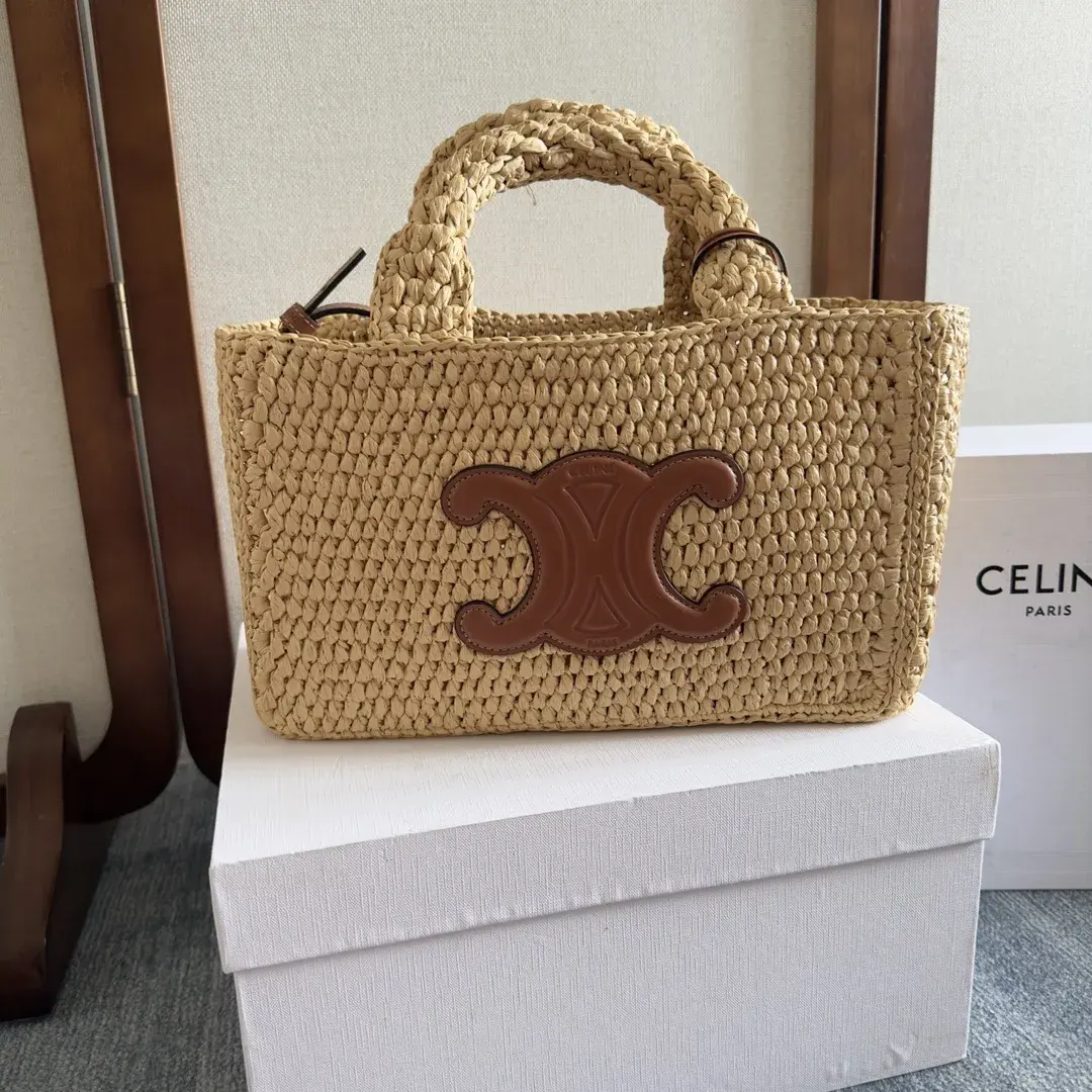 Celine Straw Woven Triomphe Tote Bag product photo from LabelPicks