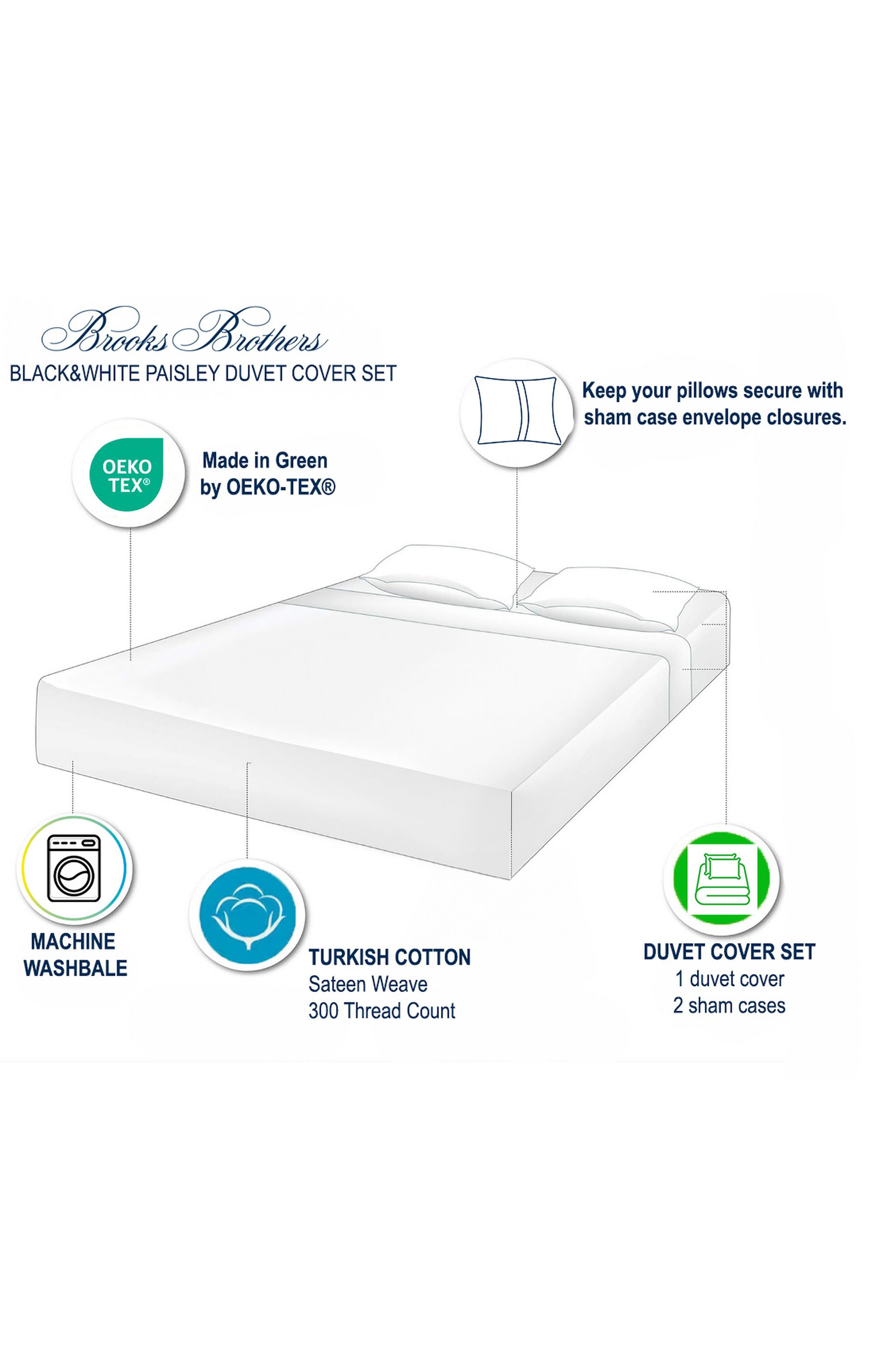 Brooks Brothers Paisley 3-Piece Duvet Set