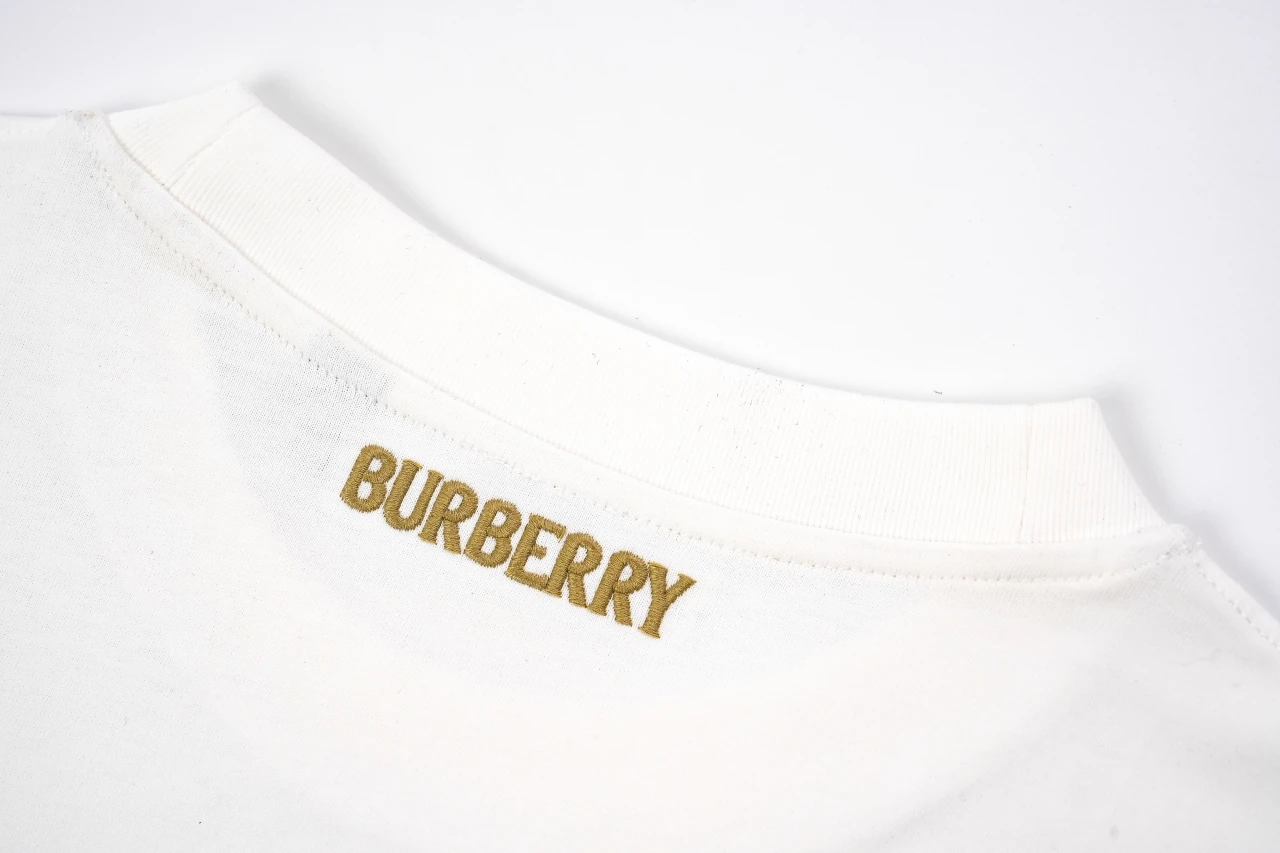 Burberry White Check Sleeve Trim Crewneck T-Shirt product photo from LabelPicks