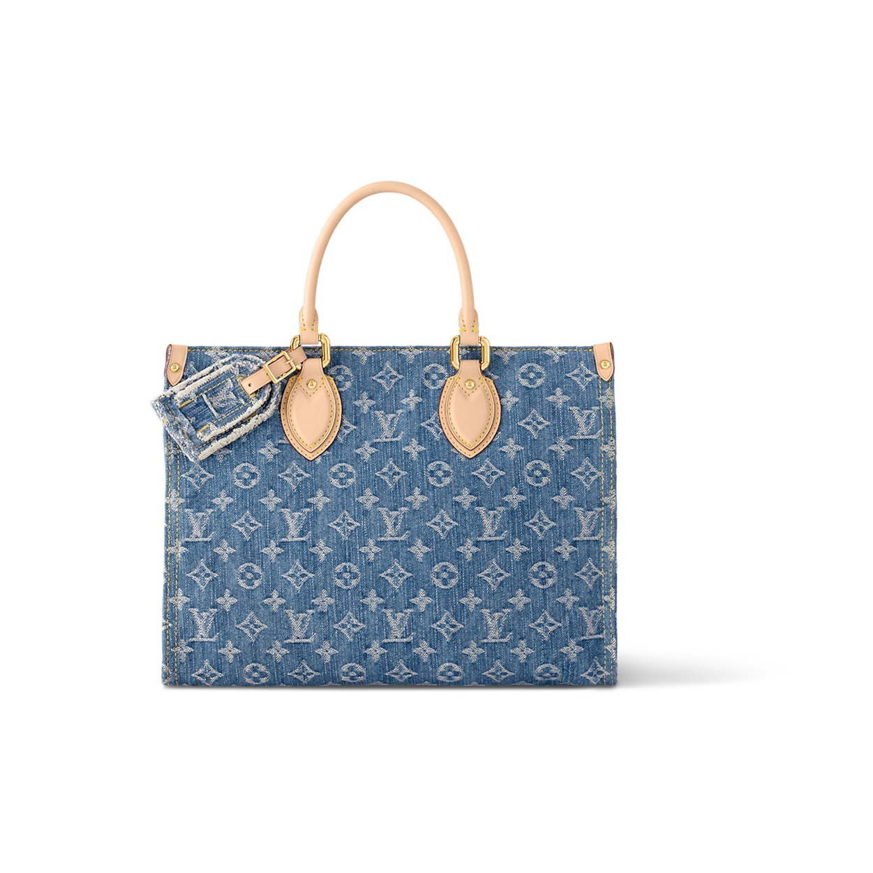 LOUIS VUITTON ONTHEGO MM Tote Bag with All-Over Monogram, Jungle Print (Women's, Medium, Blue)