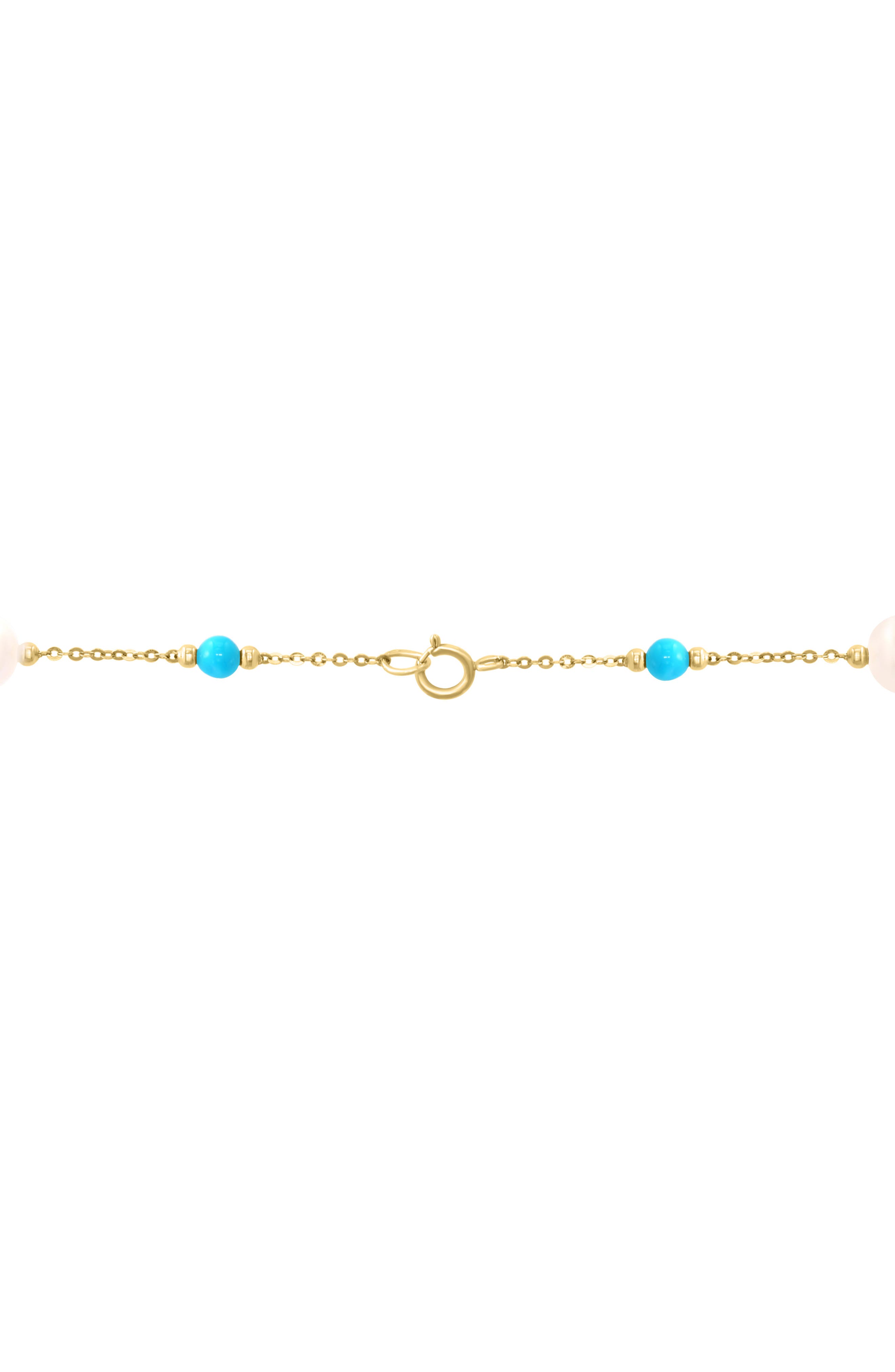 EFFY Turquoise & Freshwater Pearl Station Necklace
