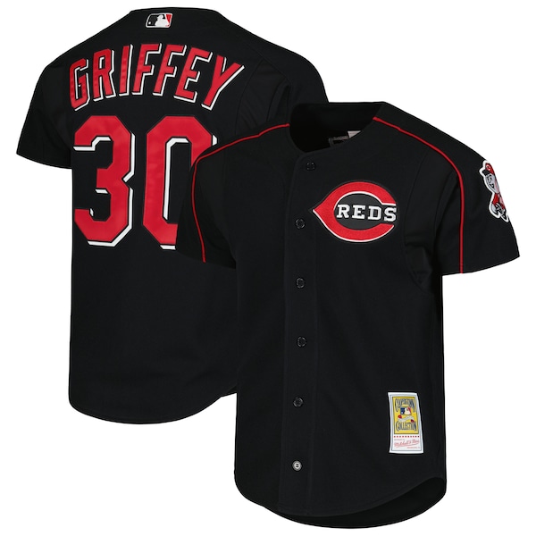 Ken Griffey Jr. Cincinnati Reds Cooperstown Collection Authentic Mesh Batting Practice Jersey - Black