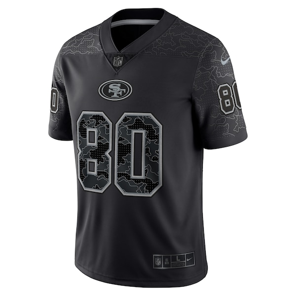 Men's Nike Jerry Rice Black San Francisco 49ers Retired Player RFLCTV Limited Jersey