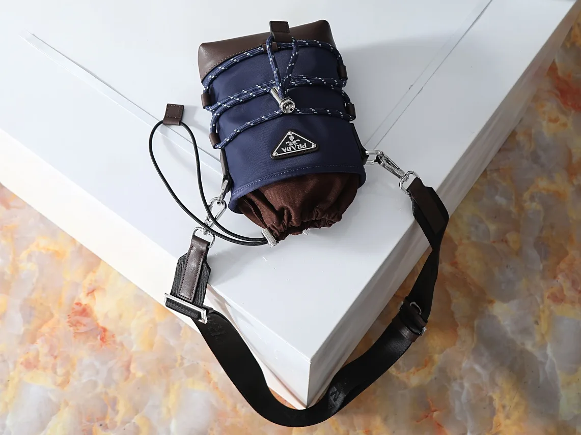 Prada Blue Woven Leather Bucket Bag product photo from LabelPicks