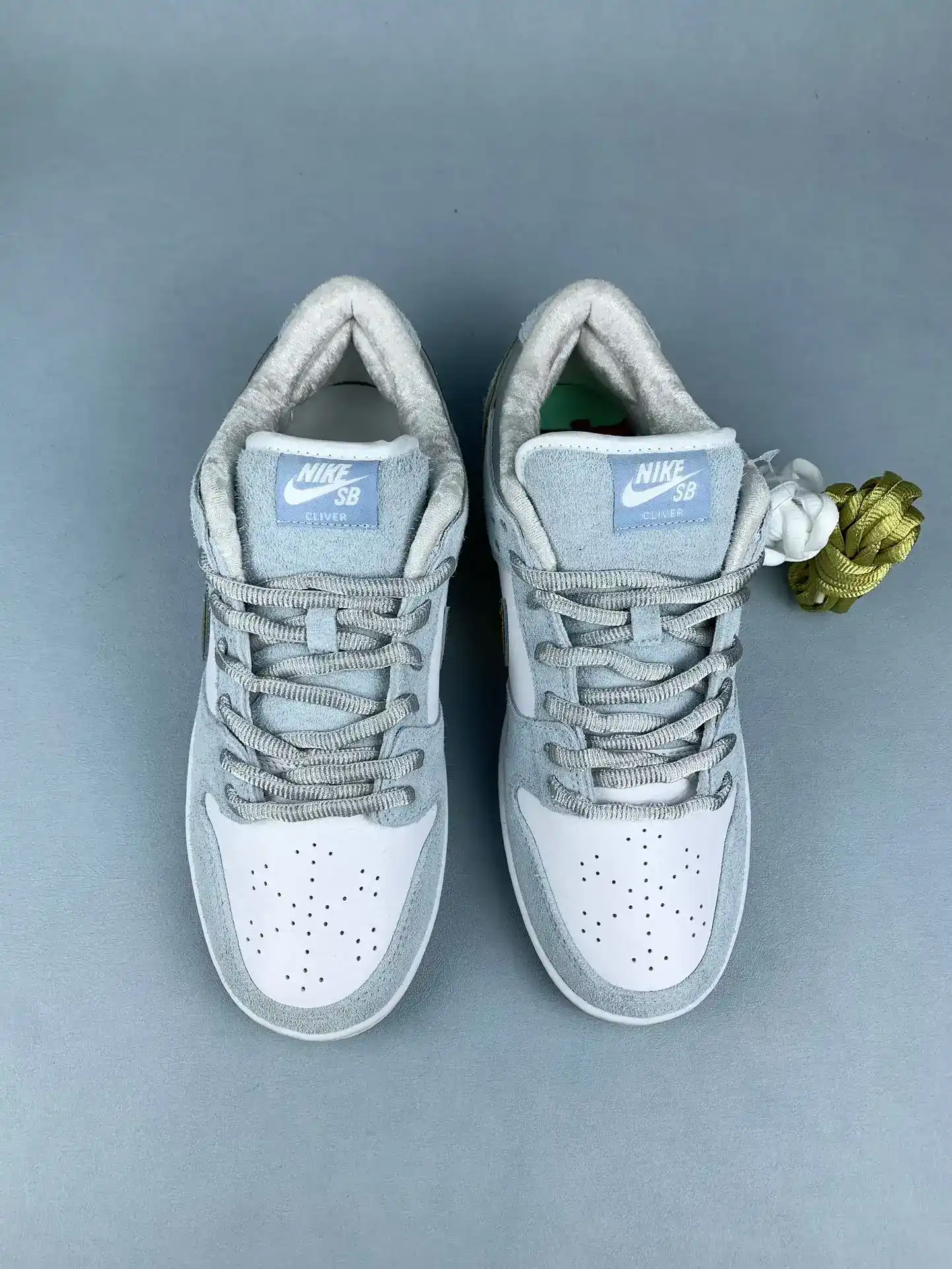 Sean Cliver x Nike SB Dunk Low Pro QS “Holiday Special” - White/Psychic Blue/Metallic Gold product photo from LabelPicks