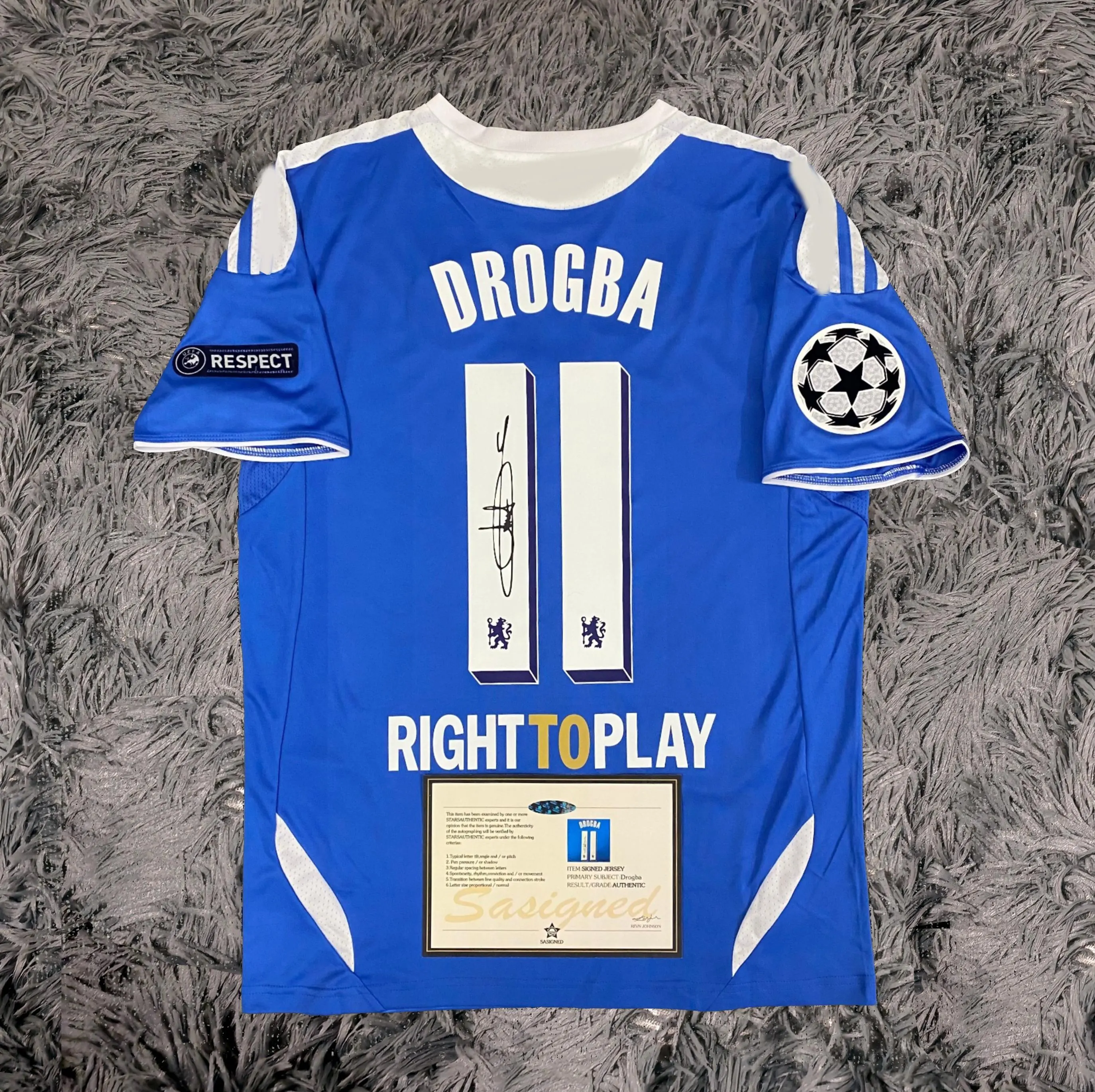 Didier Drogba SIGNED Chelsea UCL Final 11/12 Home Jersey/Shirt - COA - 2012