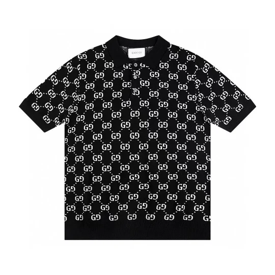 0409 Letter full print polo t-shirt