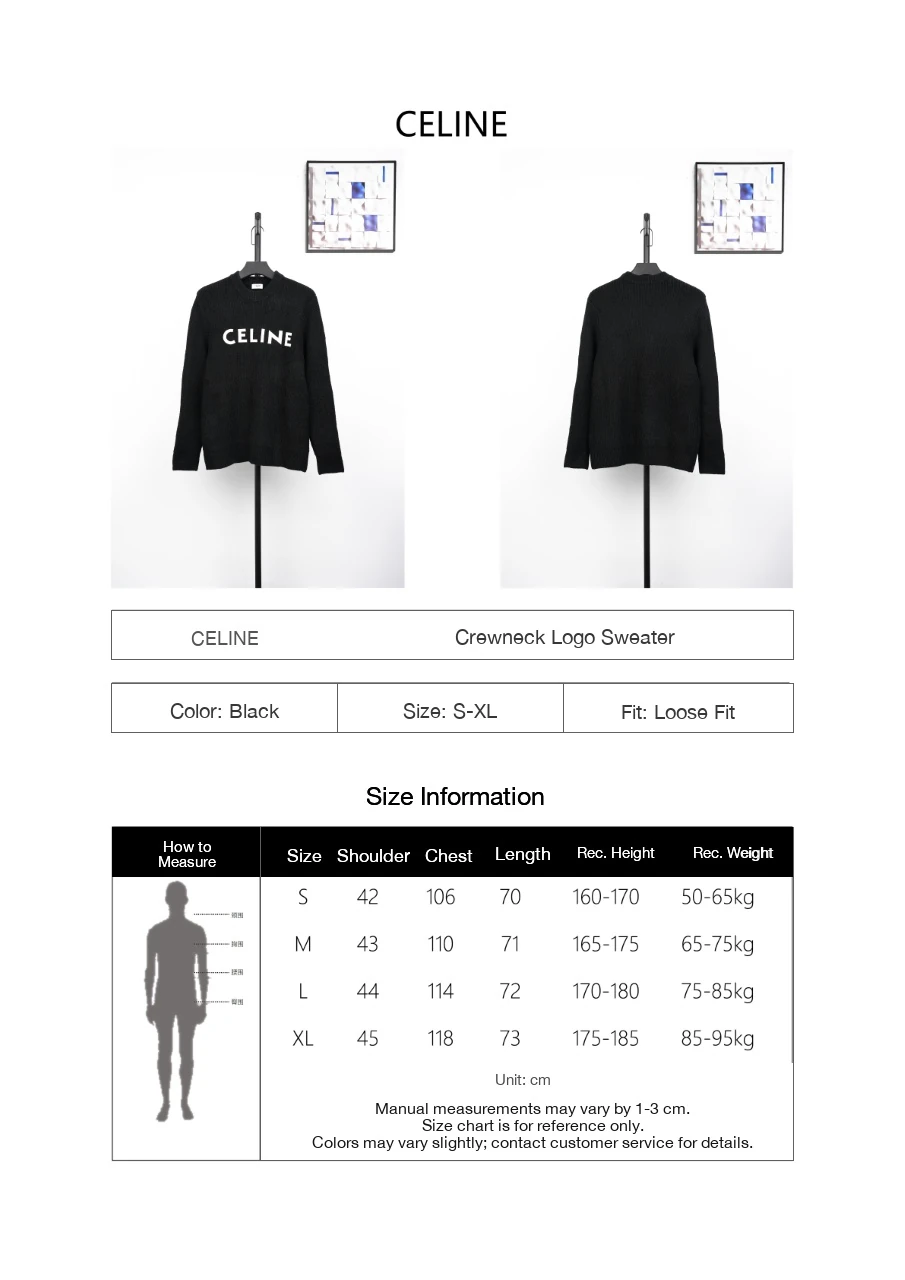 CELINE Black Felt Letter Crewneck Sweater product photo from LabelPicks